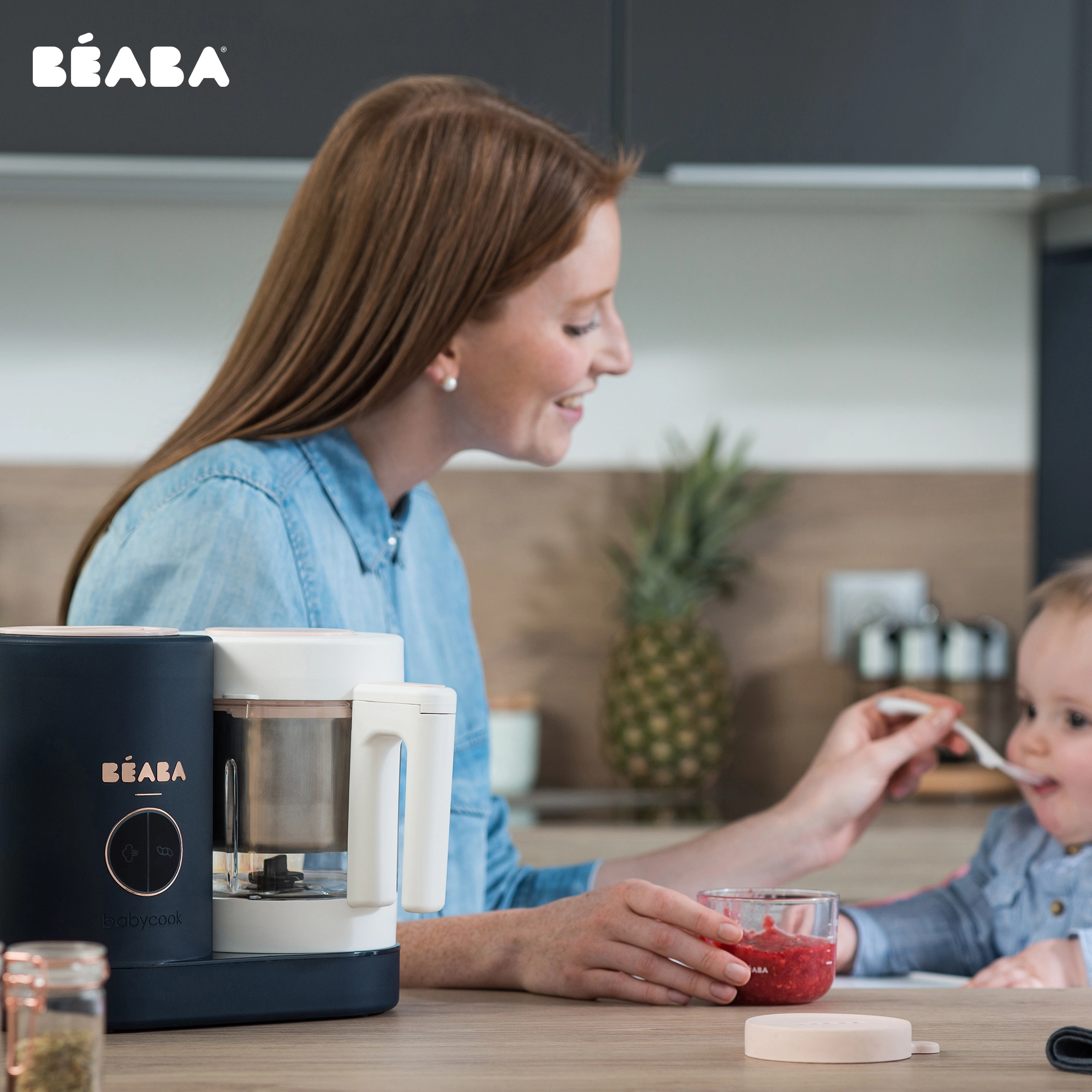 Beaba Babycook Neo Baby Food Processor, 6-in-1 Baby Food Maker, Multifunctional Baby Blender with Steamer, Perfect for Homemade Baby Food, Easy to Use, Large Capacity, Dishwasher Safe, Mineral Grey