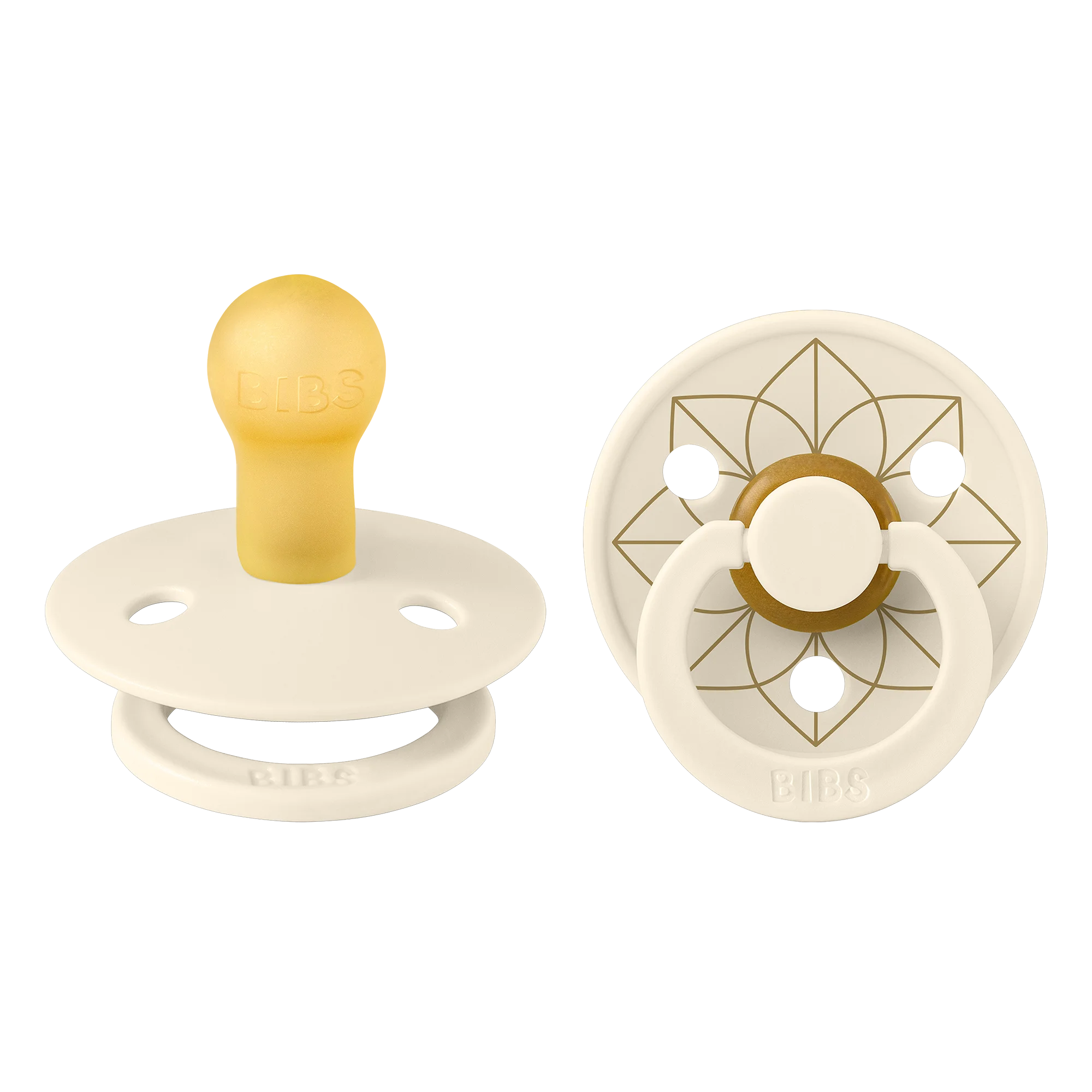 BIBS Pacifier Studio Colour 2 PACK Noor Latex Size 1 Ivory Gold