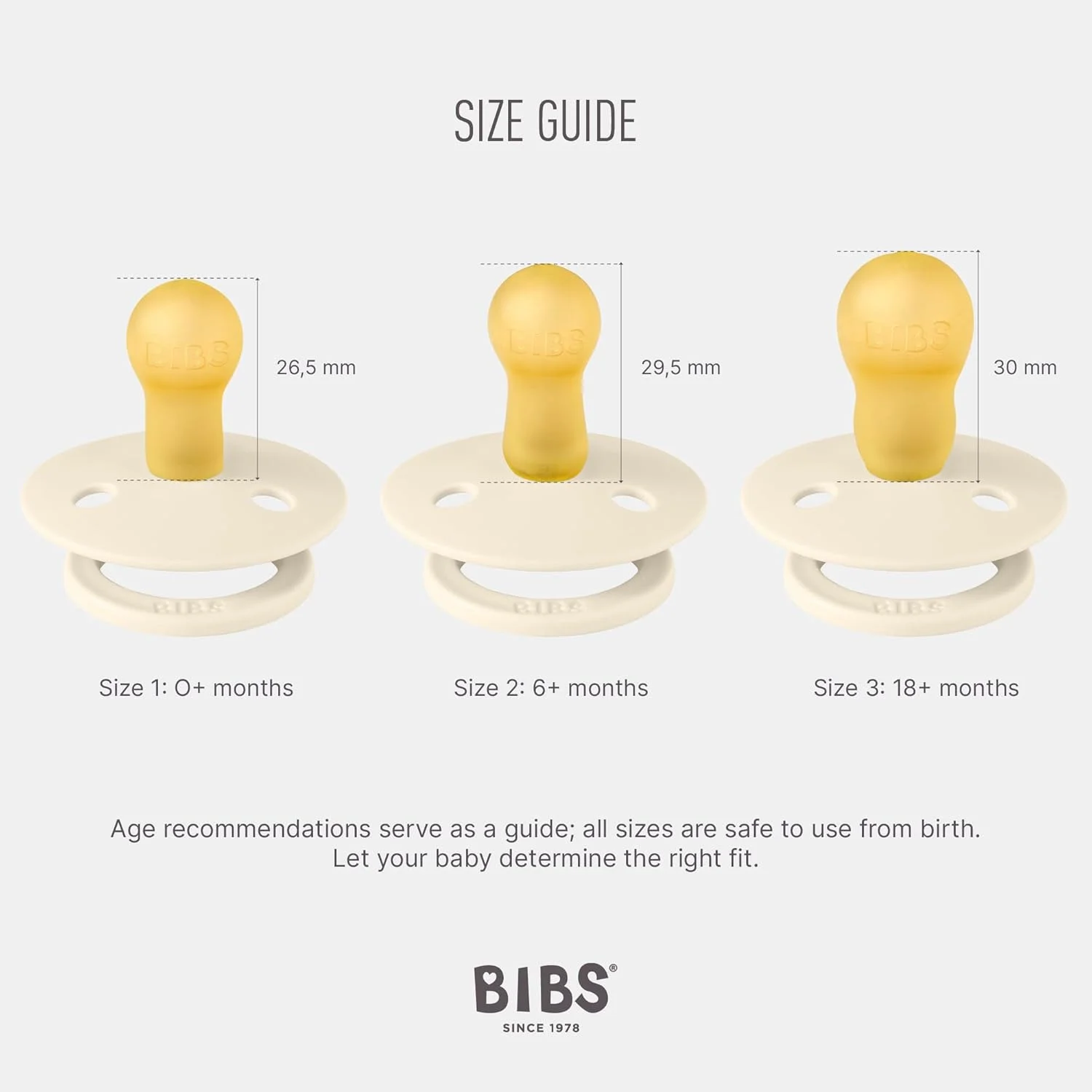 BIBS Pacifier Studio Colour 2 PACK Noor Latex Size 1 Ivory Gold