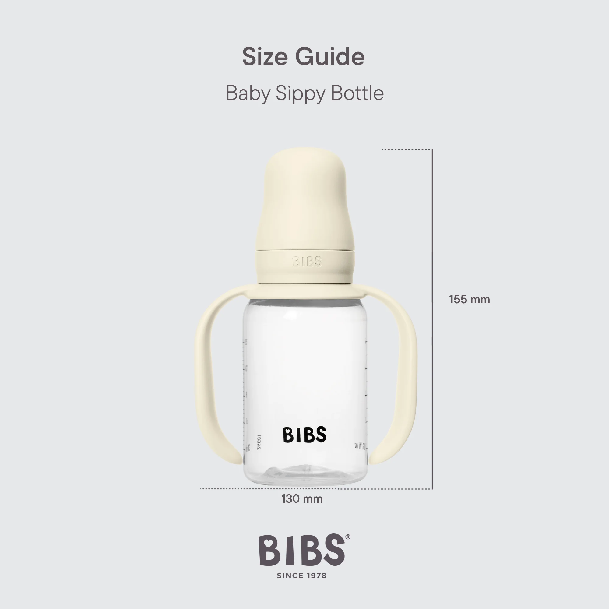 BIBS Baby Sippy Bottle Spout Silicone 1 pack 150 ml Ivory