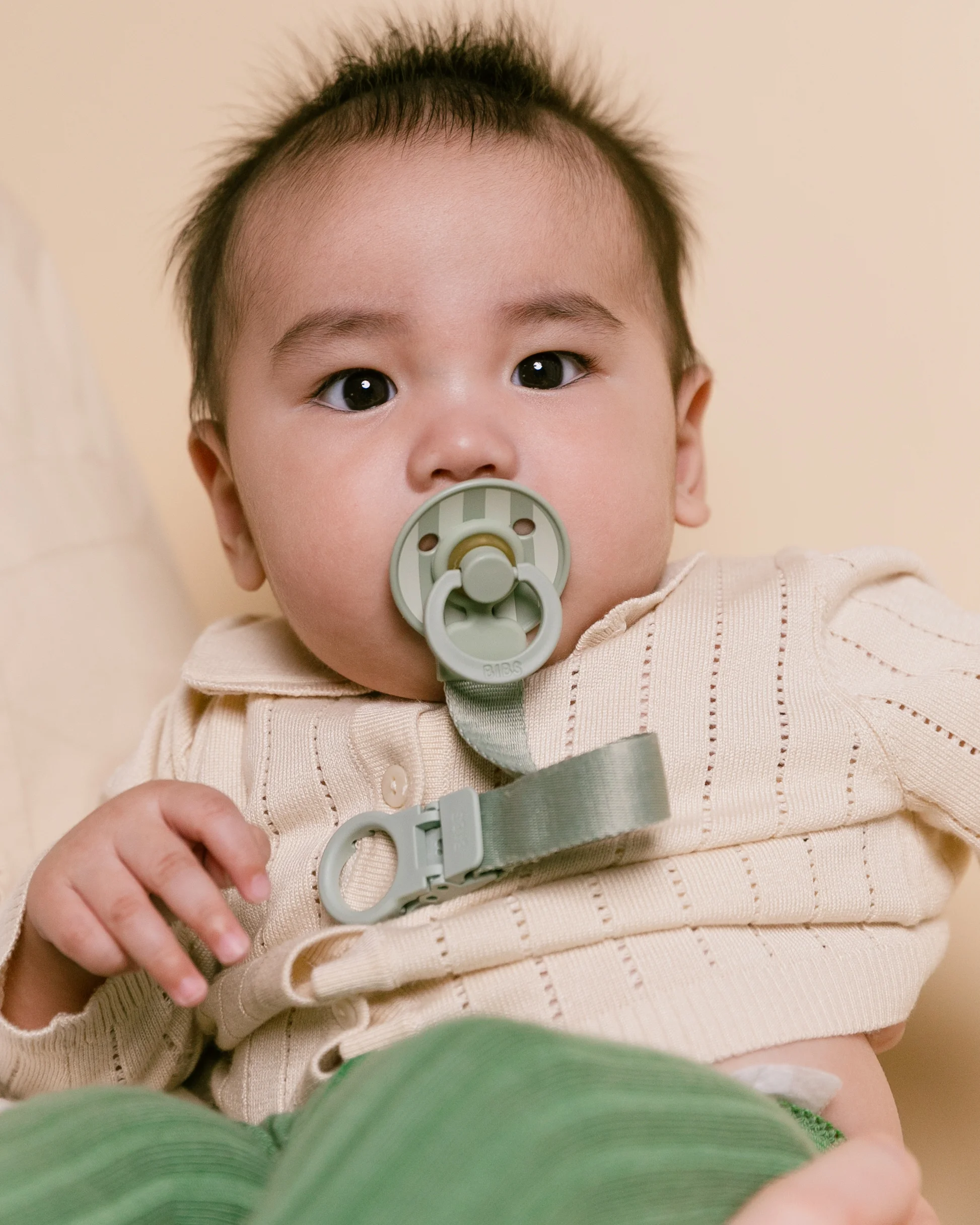 BIBS Colour Pacifier & Loop Clip Gift Set Latex Size 1 Ivory