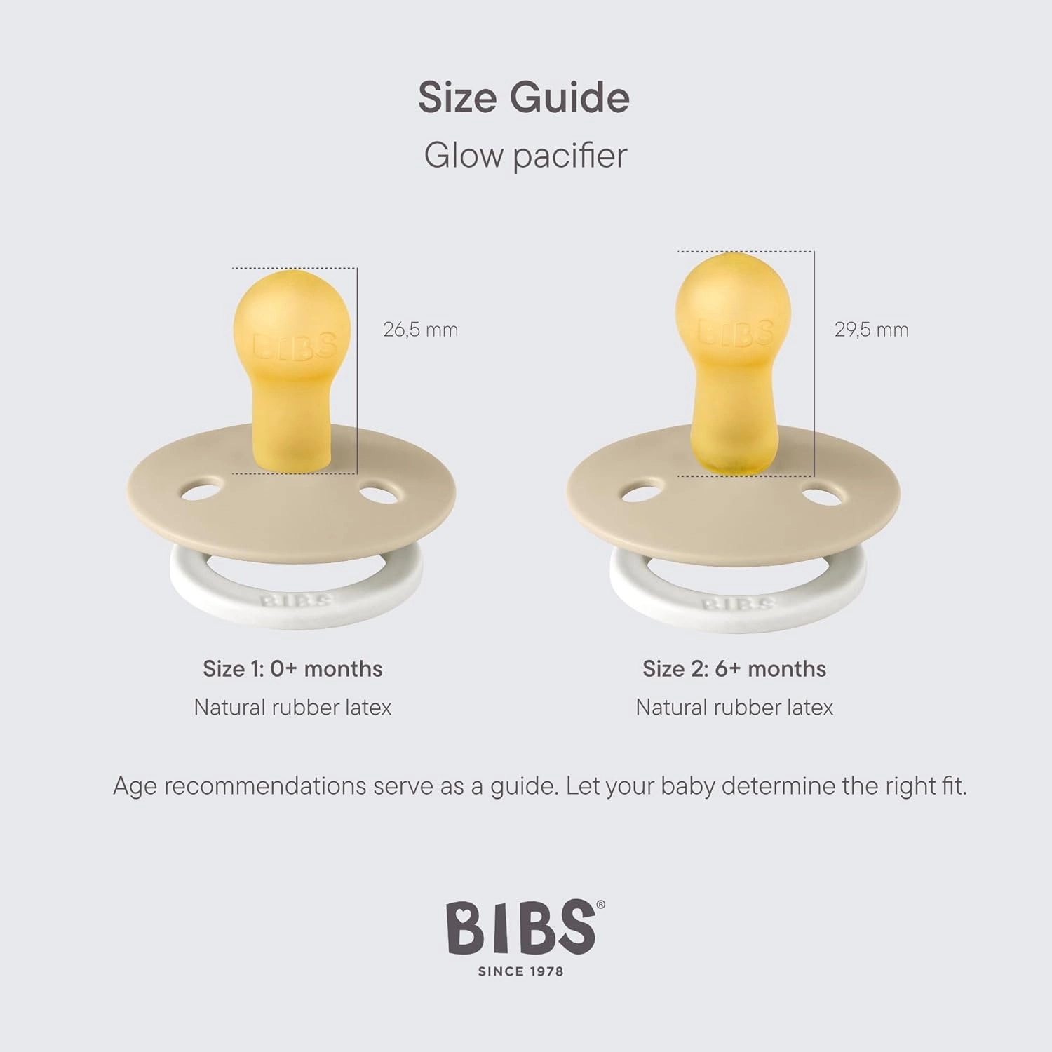 BIBS Colour 2 PACK Latex Size 3 Blush GLOW/Vanilla GLOW