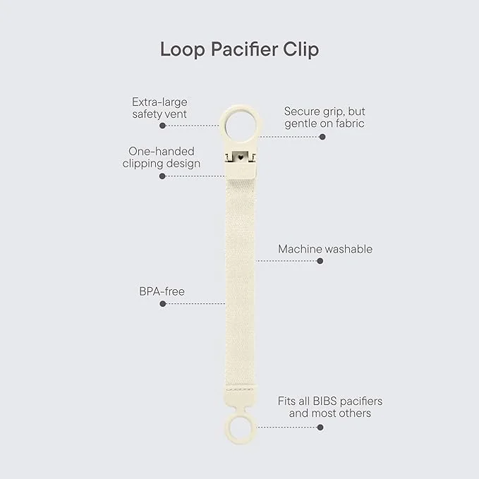 BIBS Pacifier Clip Loop Ivory