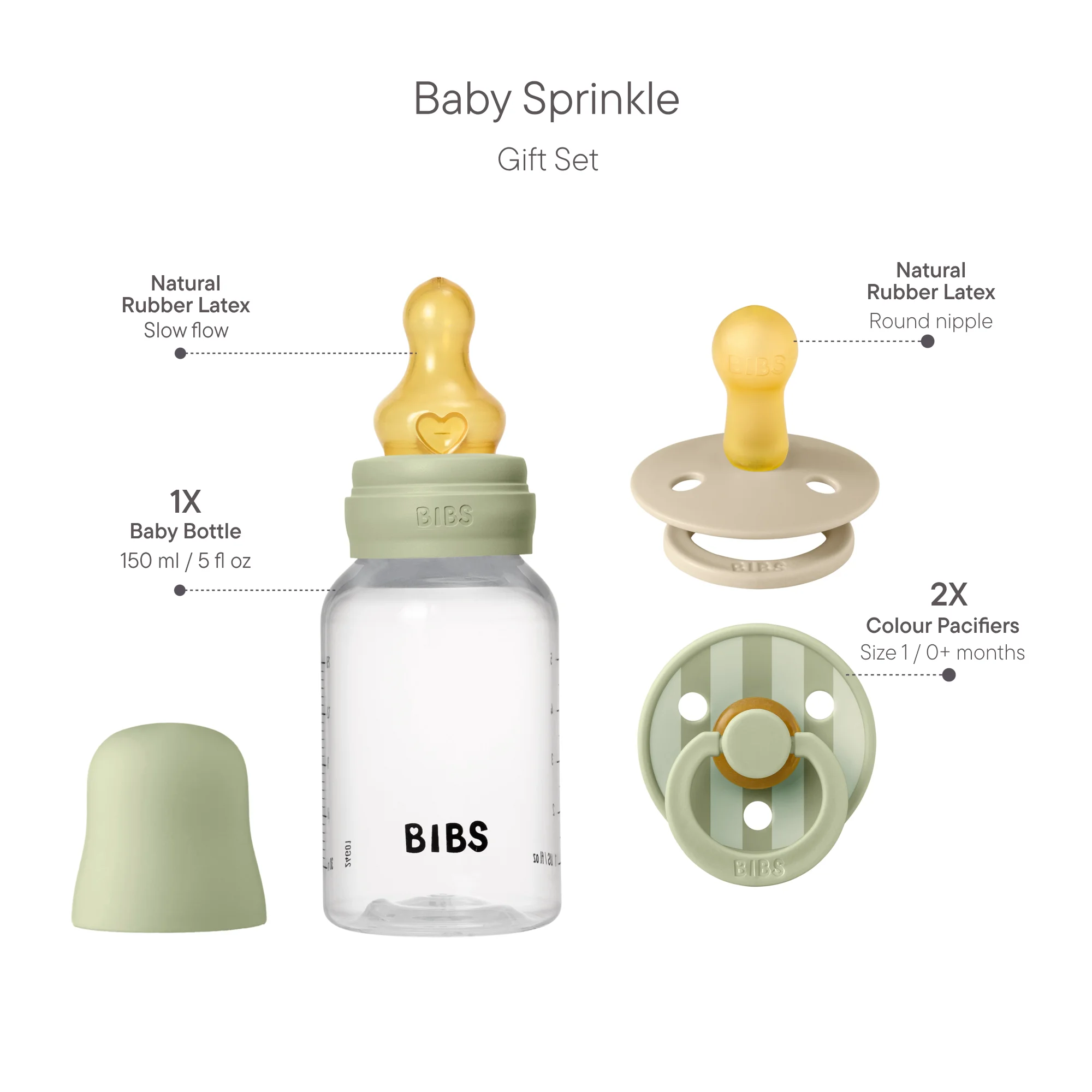 BIBS Gift Set Baby Sprinkle Sage