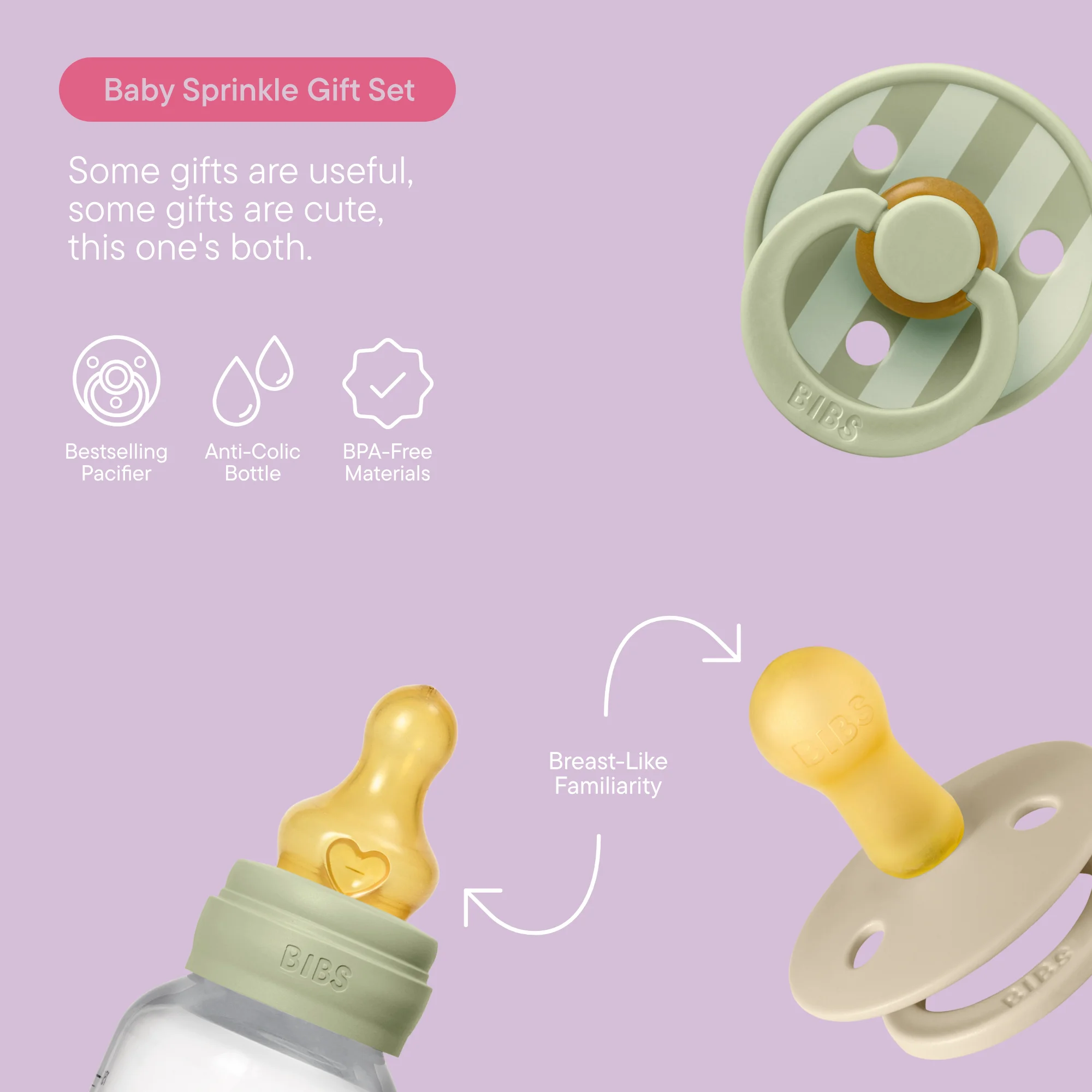 BIBS Gift Set Baby Sprinkle Sage