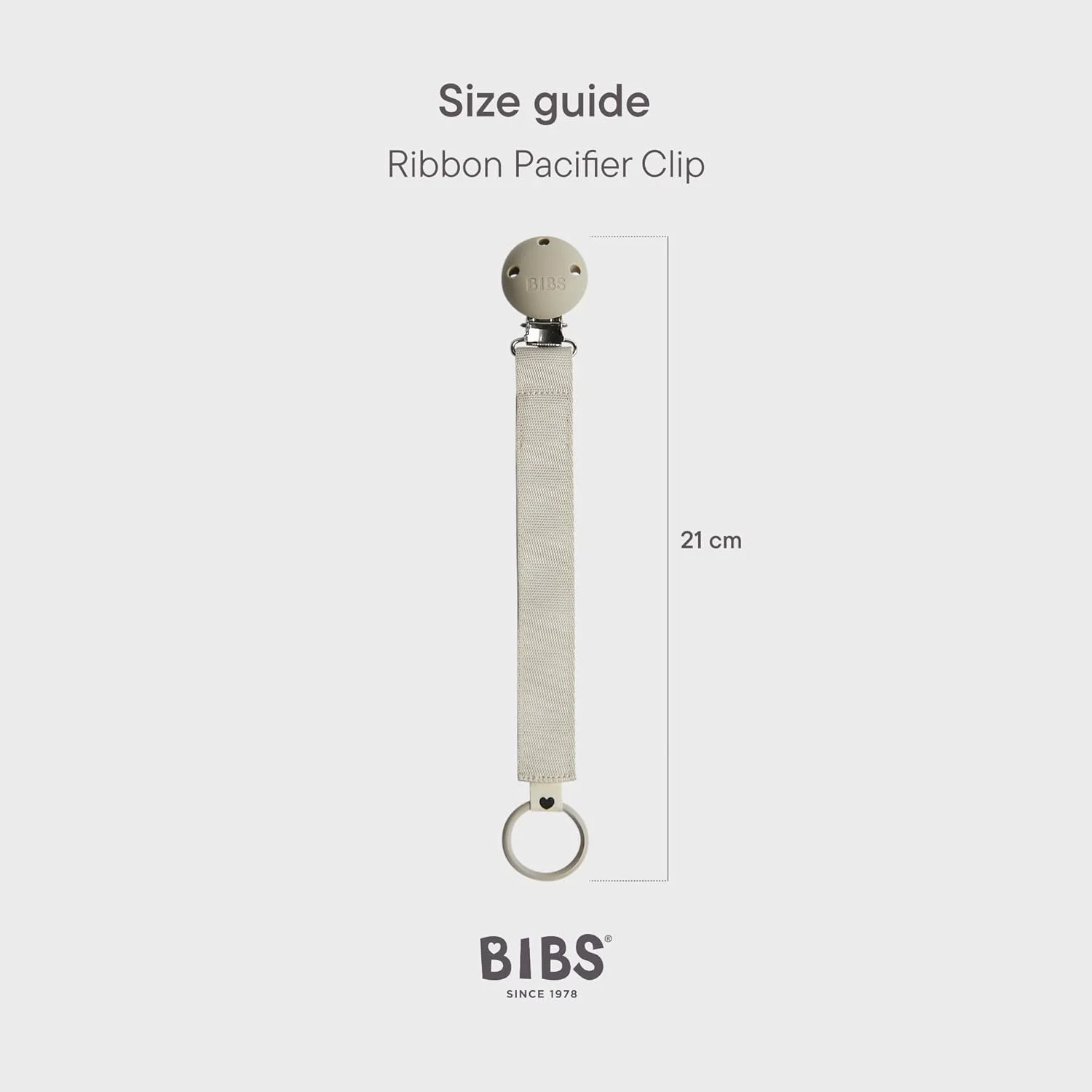 BIBS Pacifier Clip Ribbon Dusty Blue