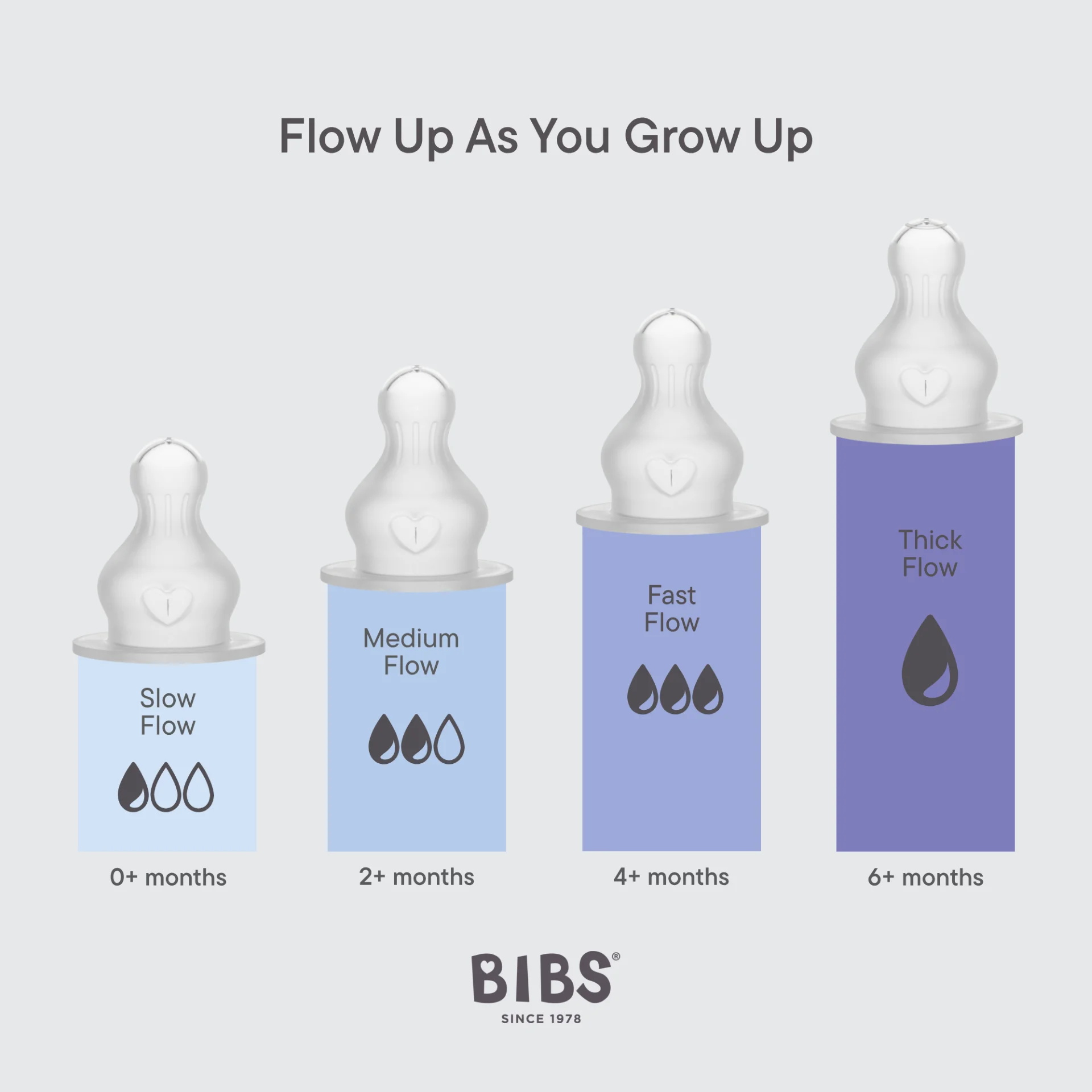 BIBS Baby Bottle Nipple Round Silicone 2 pack Thick Flow
