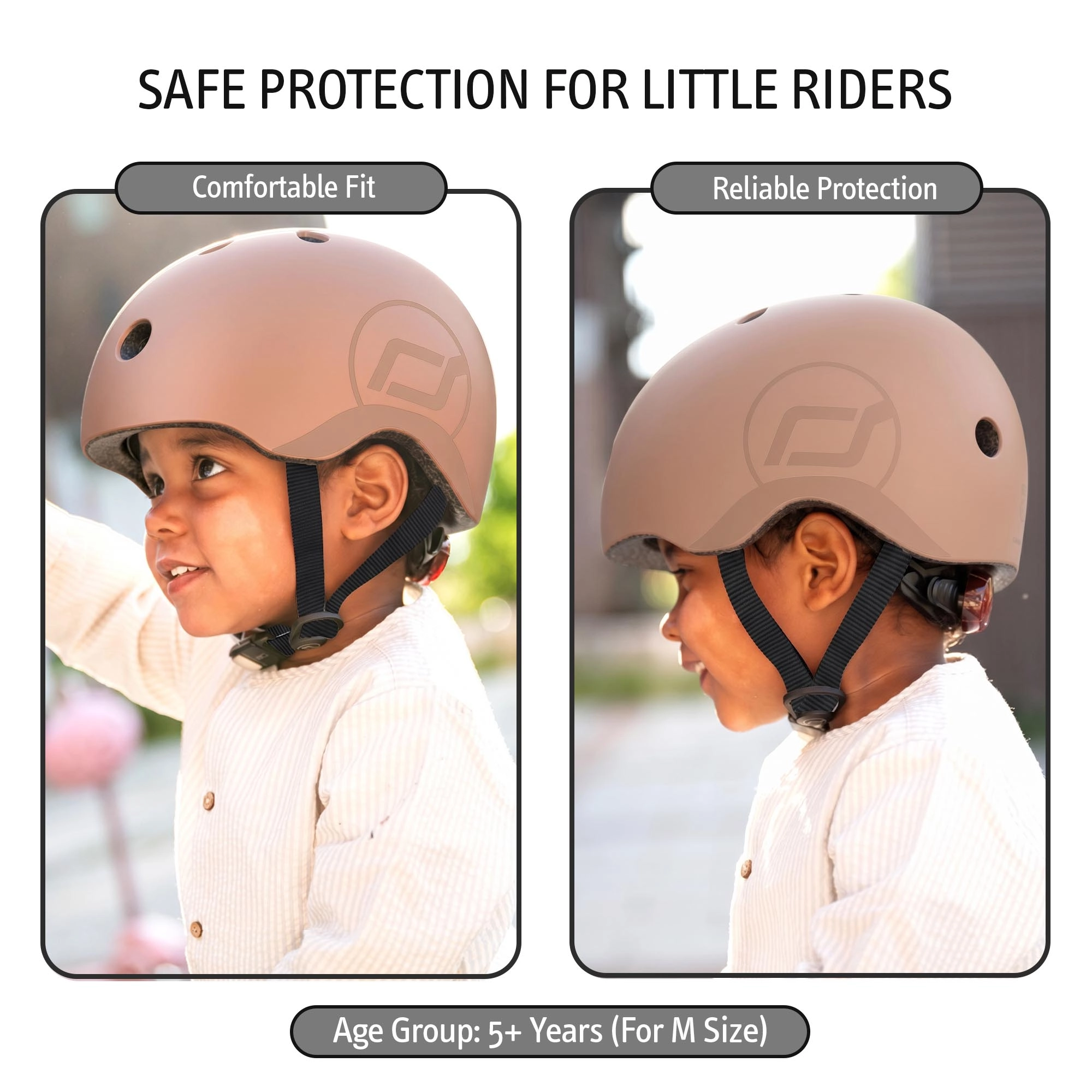 Scoot & Ride Kids Helmet S-M Steel, Adjustable Kids Safety Helmet with Magnetic Fastener, Lightweight Protective Helmet for Scooters and Outdoor Play