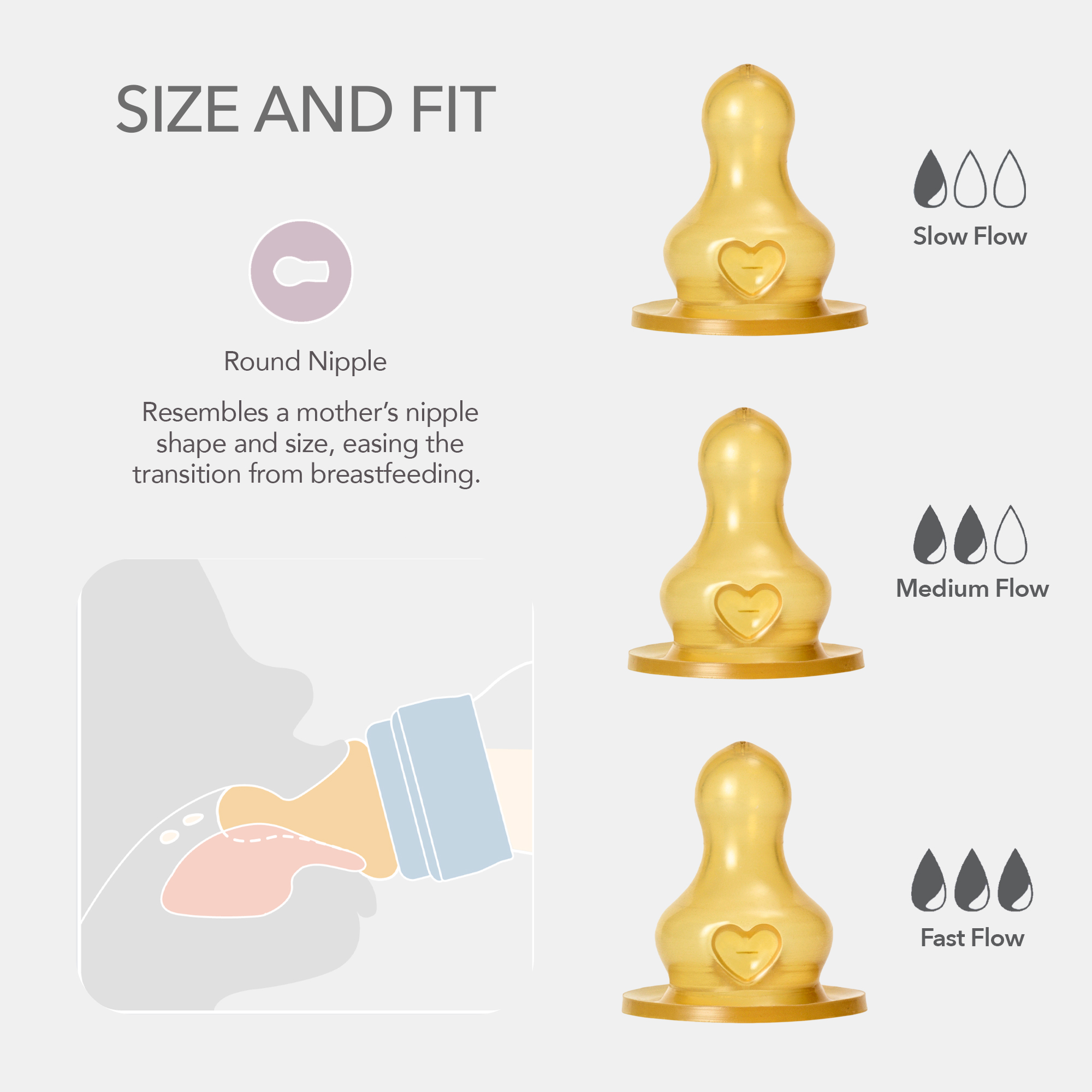 BIBS Glass Baby Bottle Round Latex 2 Pack 240 Ml Medium Flow Sage