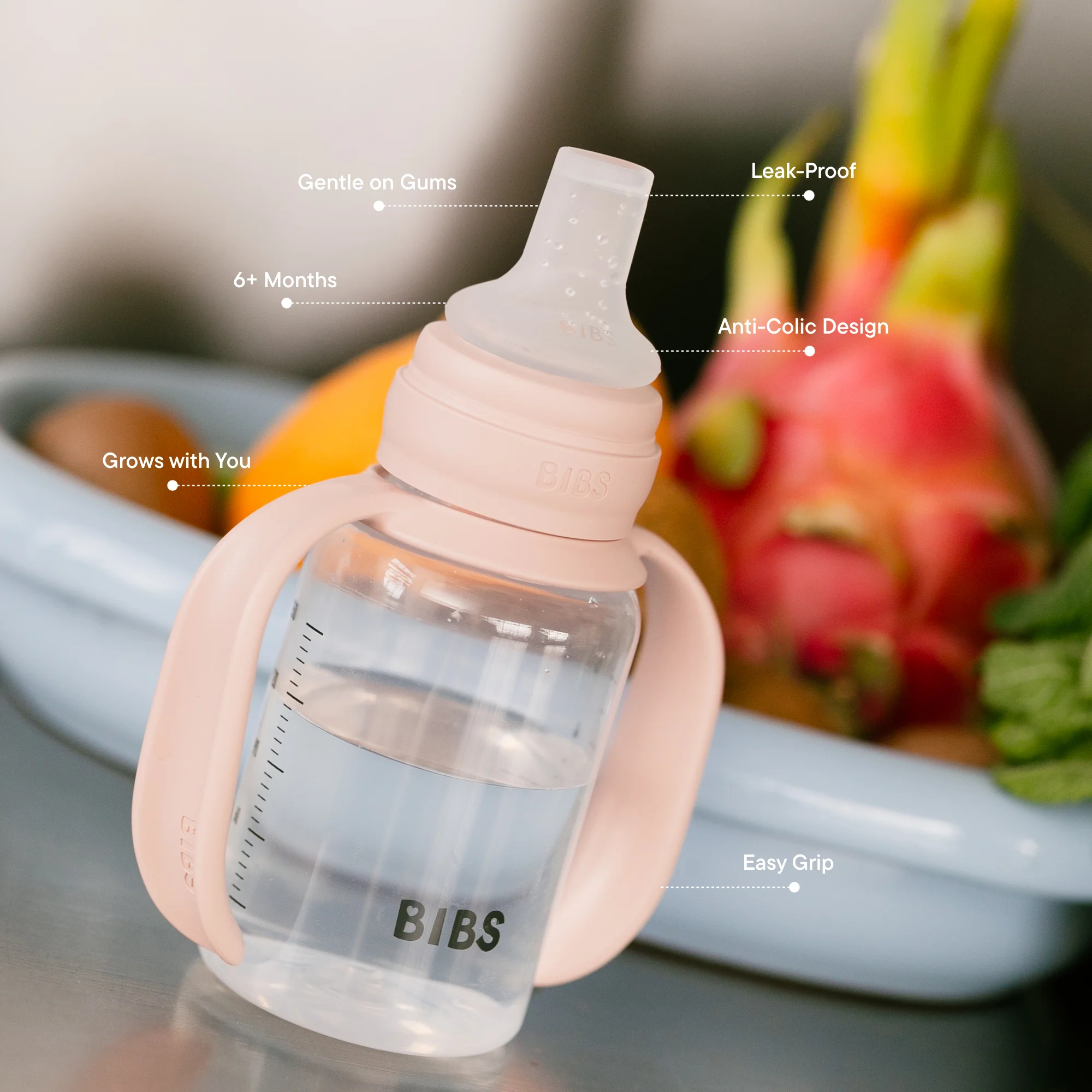 BIBS Baby Sippy Bottle Spout Silicone 1 pack 150 ml Sage