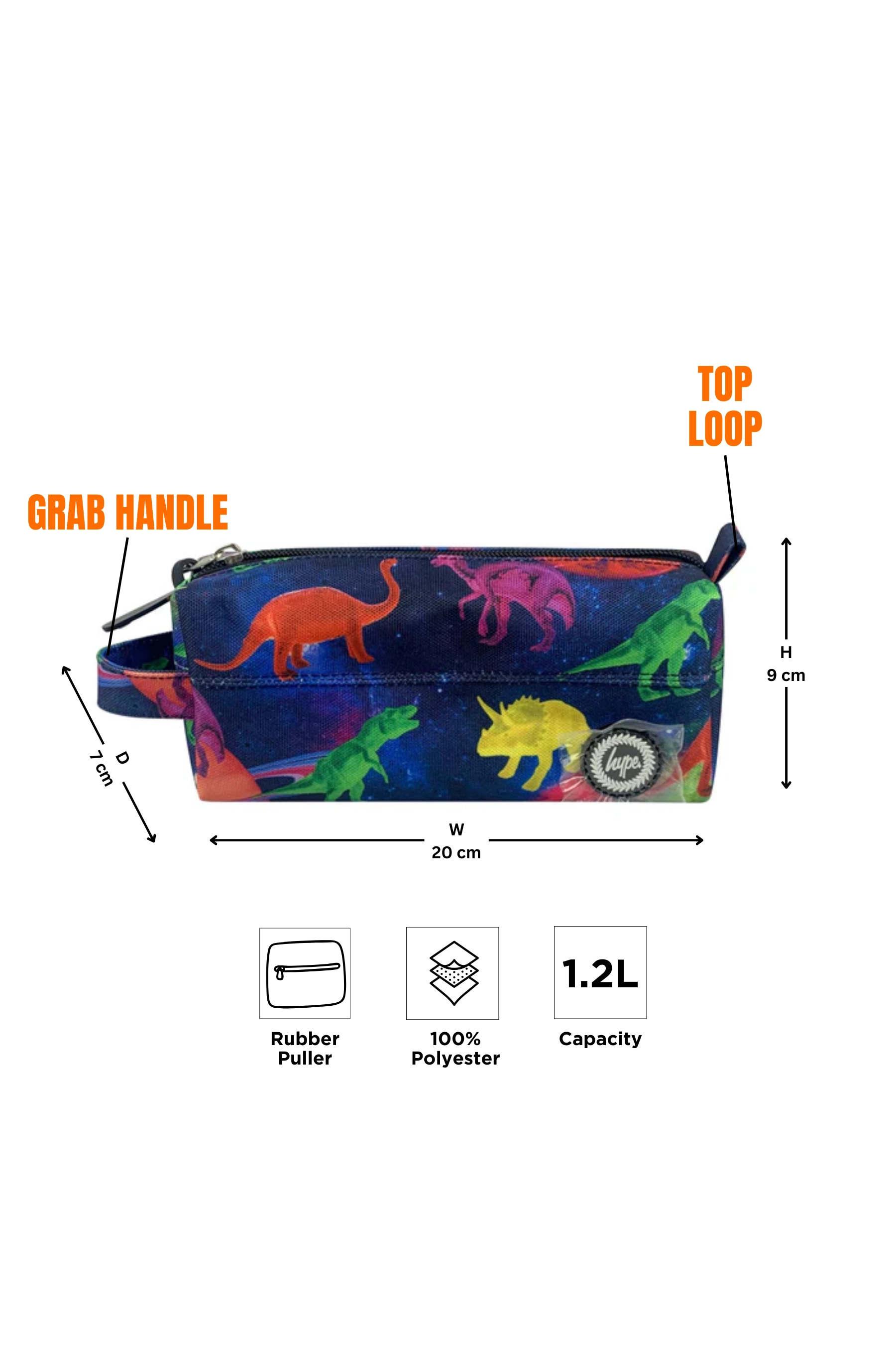 HYPE Pencil Pouch Original Multi Space Dinosaurs