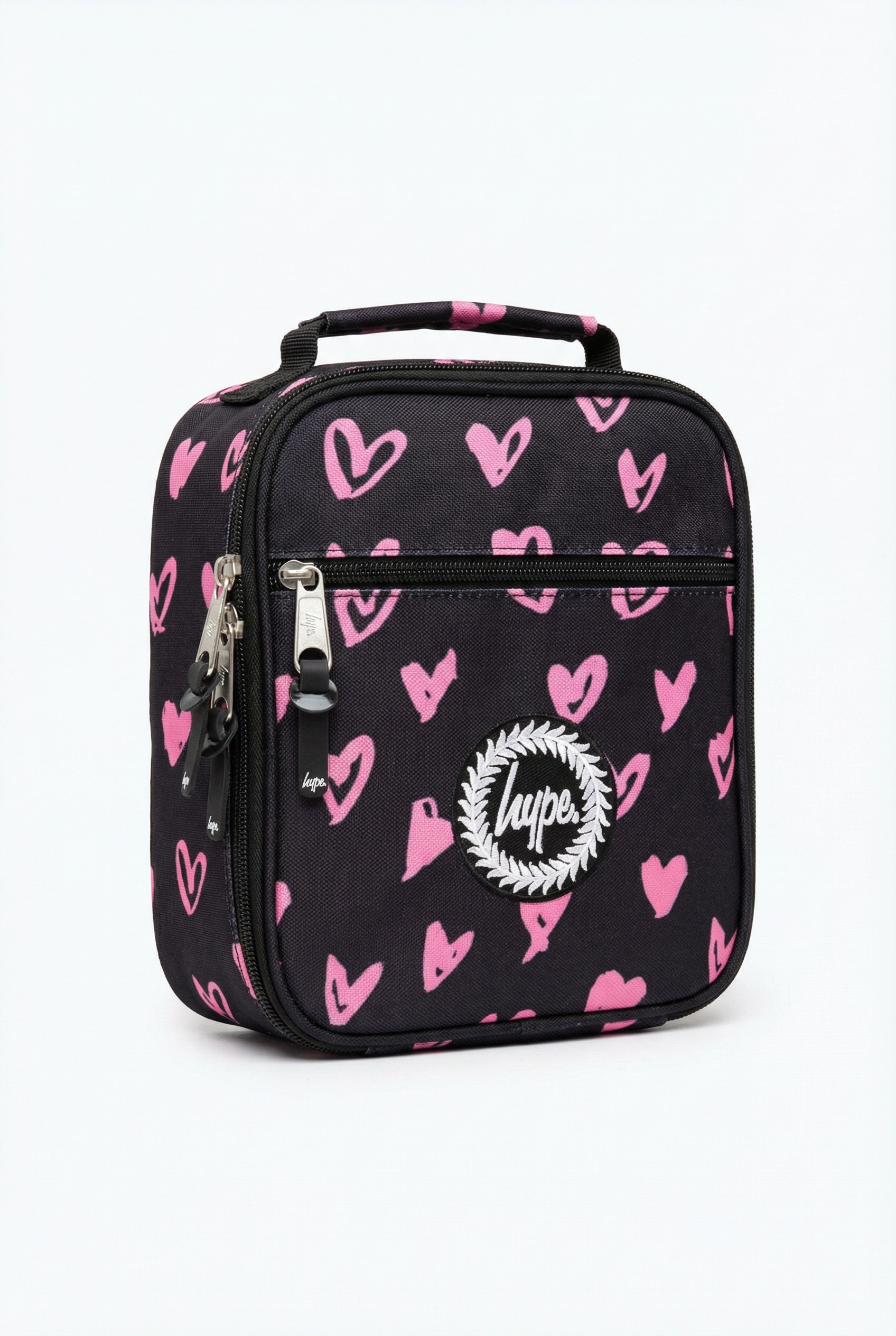 HYPE Lunch Bag Black Pink Scribble Heart