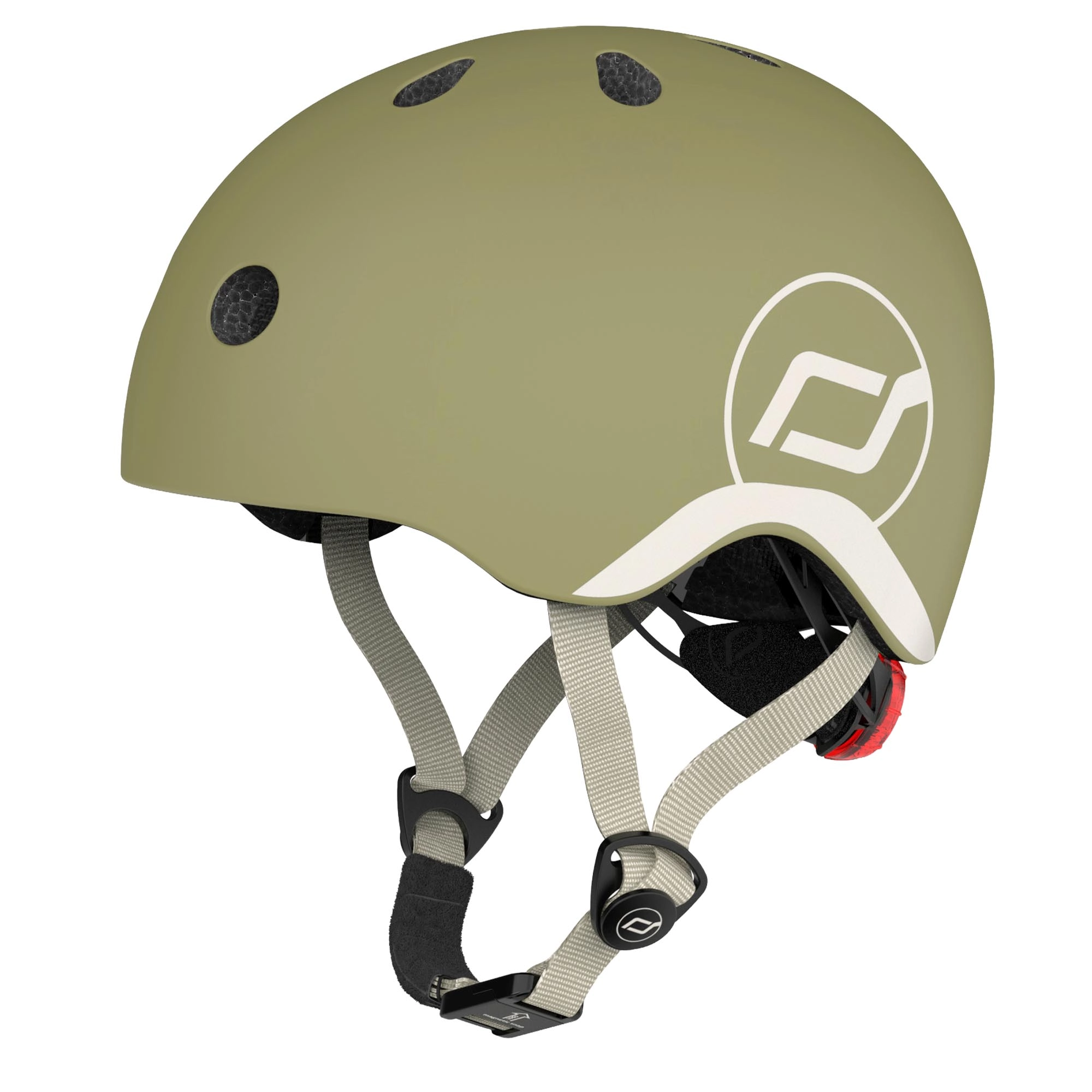 Scoot & Ride Baby Helmet XXS-S, Adjustable Kids Helmet with Magnetic Fastener, Baby Head Protector for Children with 45–51 cm Head Size, Olive