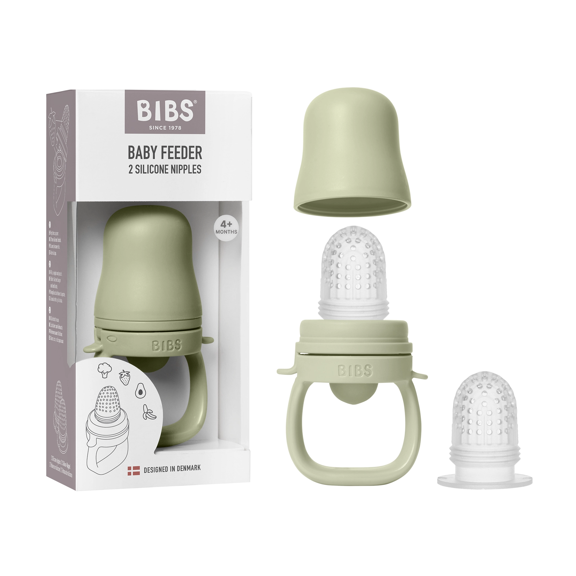 BIBS Baby Feeder with 2 Nipples Sage