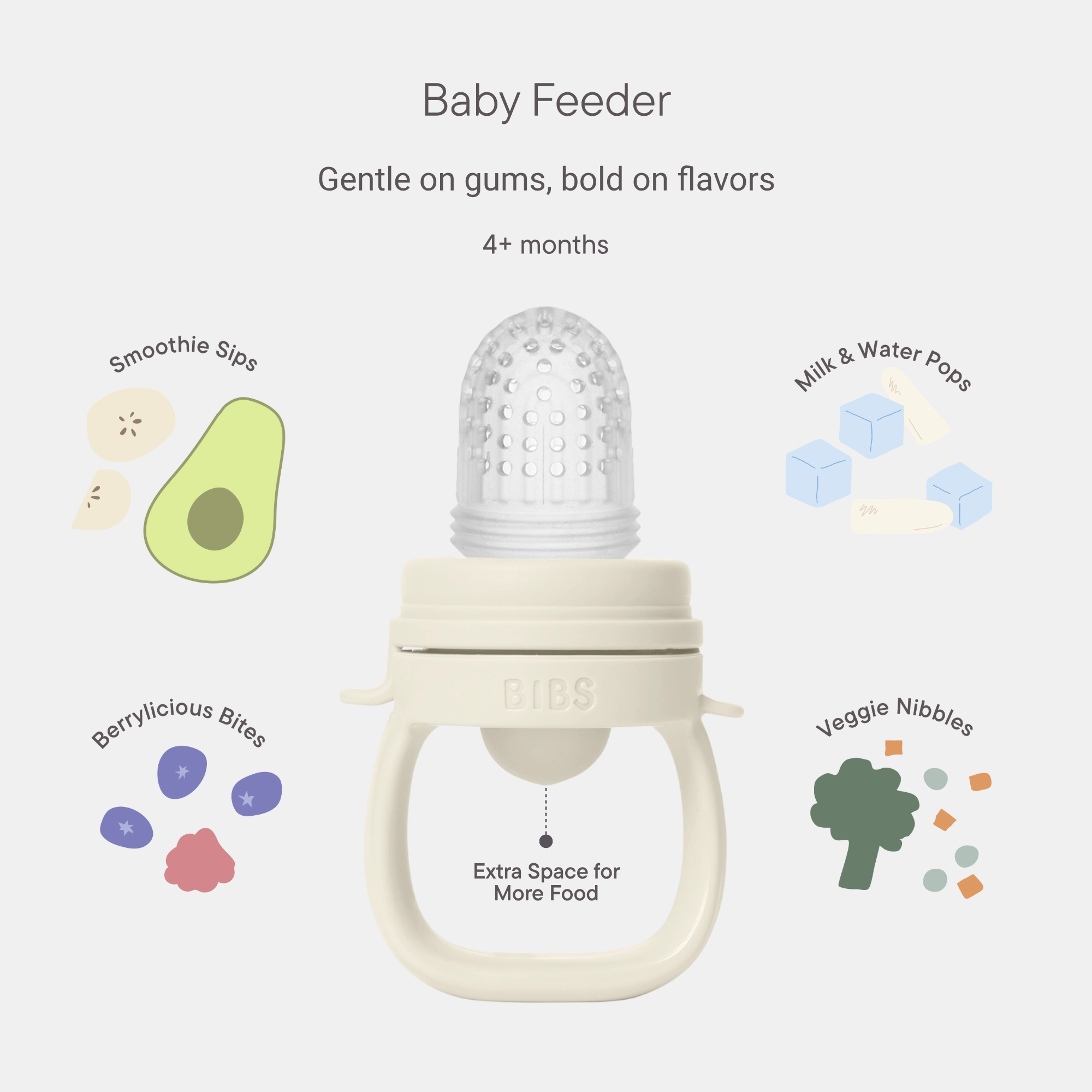 BIBS Baby Feeder with 2 Nipples Sage