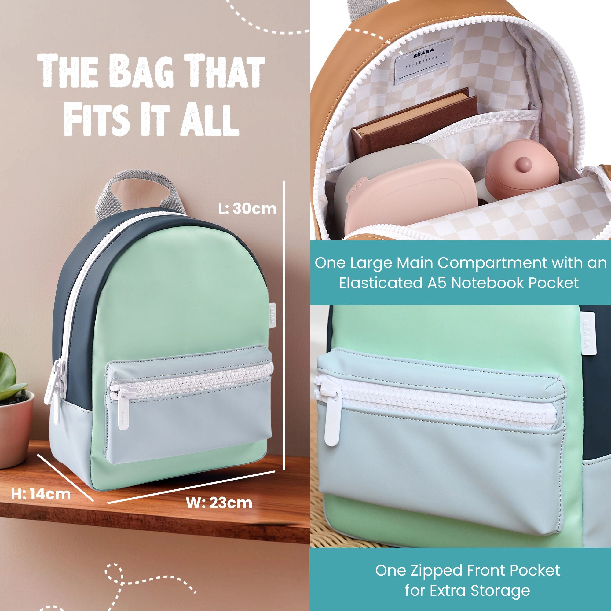BEABA Faro Baby Backpack Matcha Latte