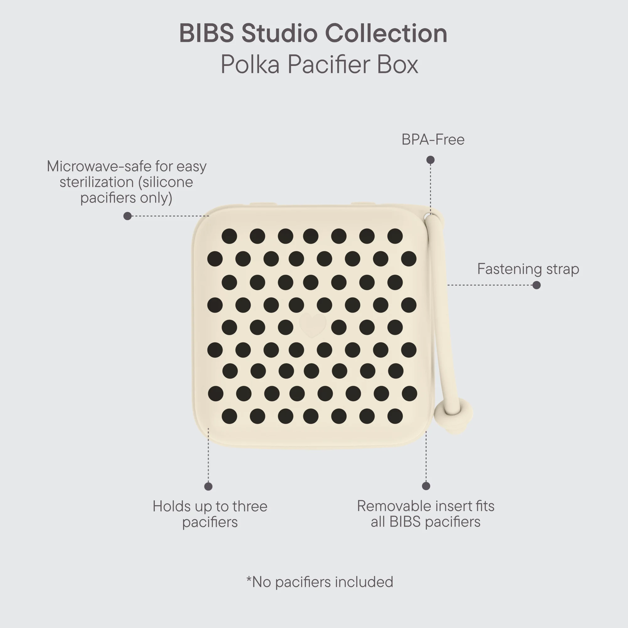 BIBS Studio Pacifier Box Polka Ivory Black