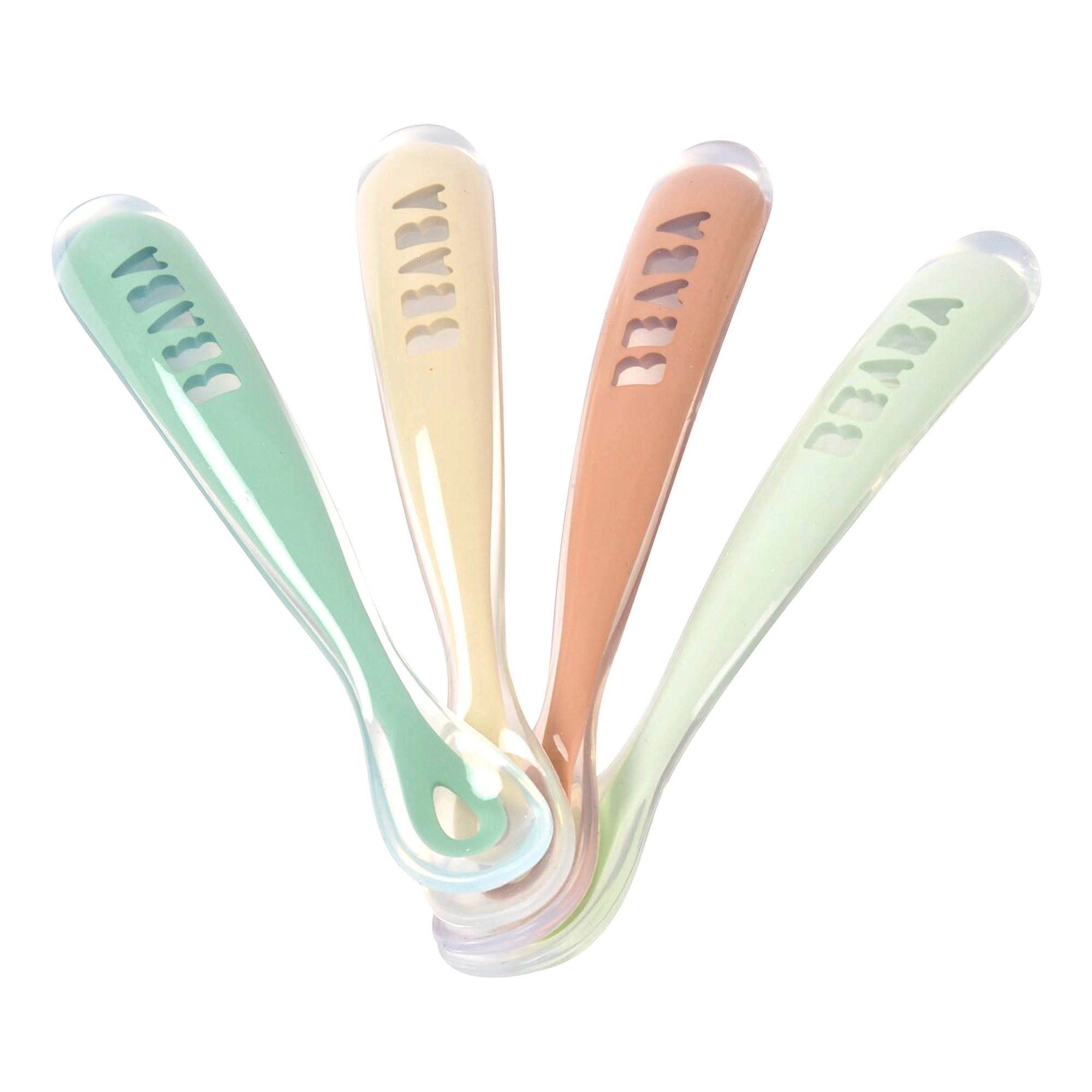 BEABA Set of 4 First Age Silicone Spoons Natural Set