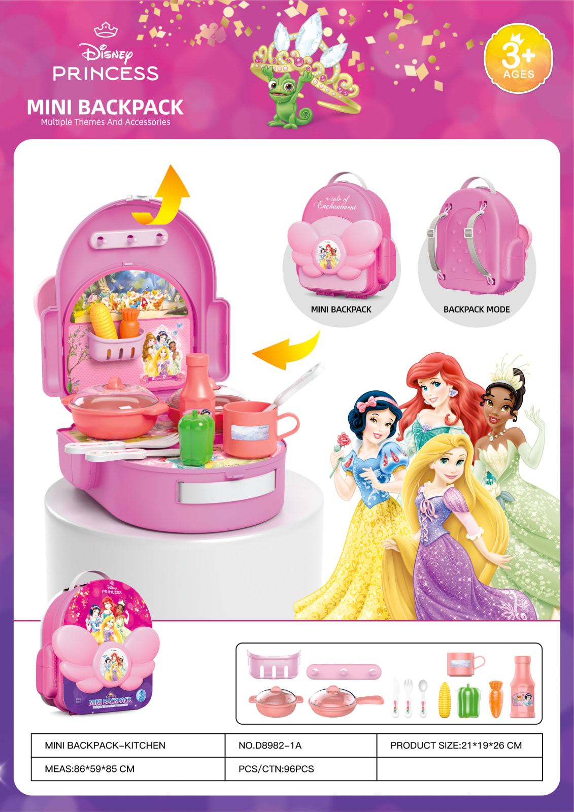 Jakks Pacific - DPRINCESS MINI BCKPACK KITCHEN SET VALUE