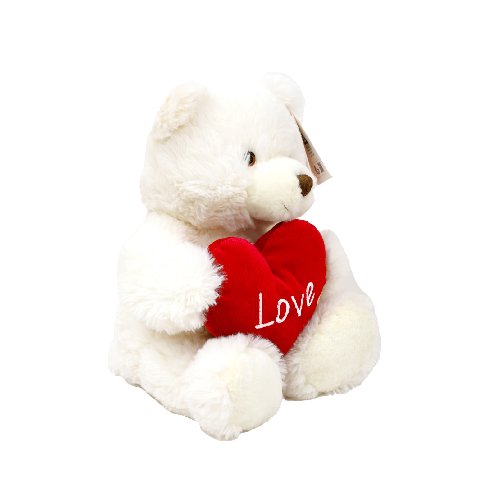 KEELECO BEAR CREAM W/HEART 30CM VALENTNE