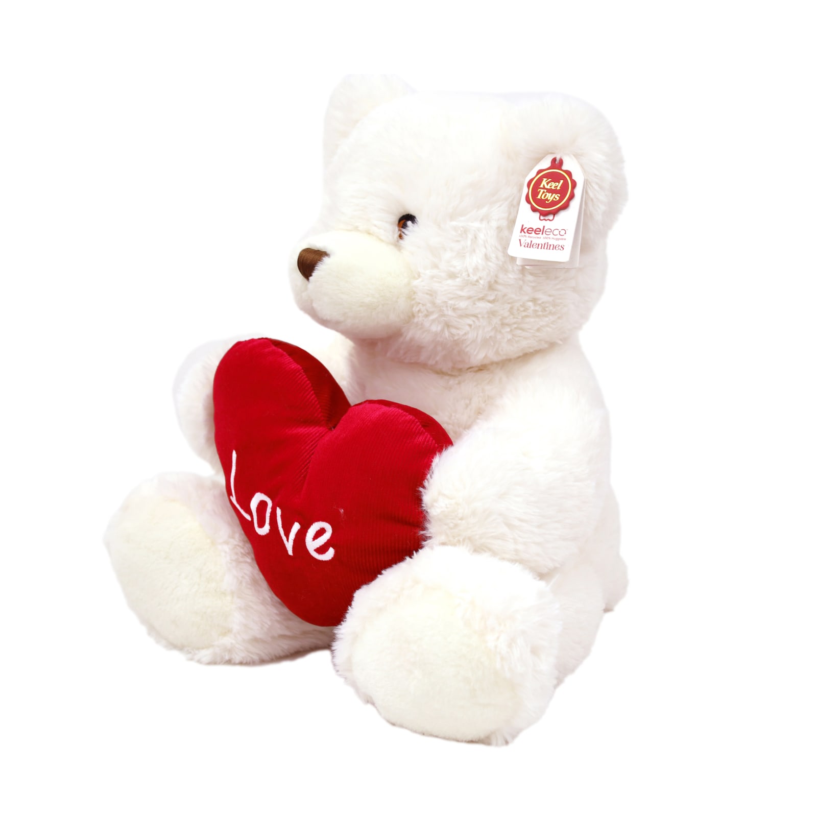 KEELECO BEAR CREAM W/HEART 45CM VALENTNE