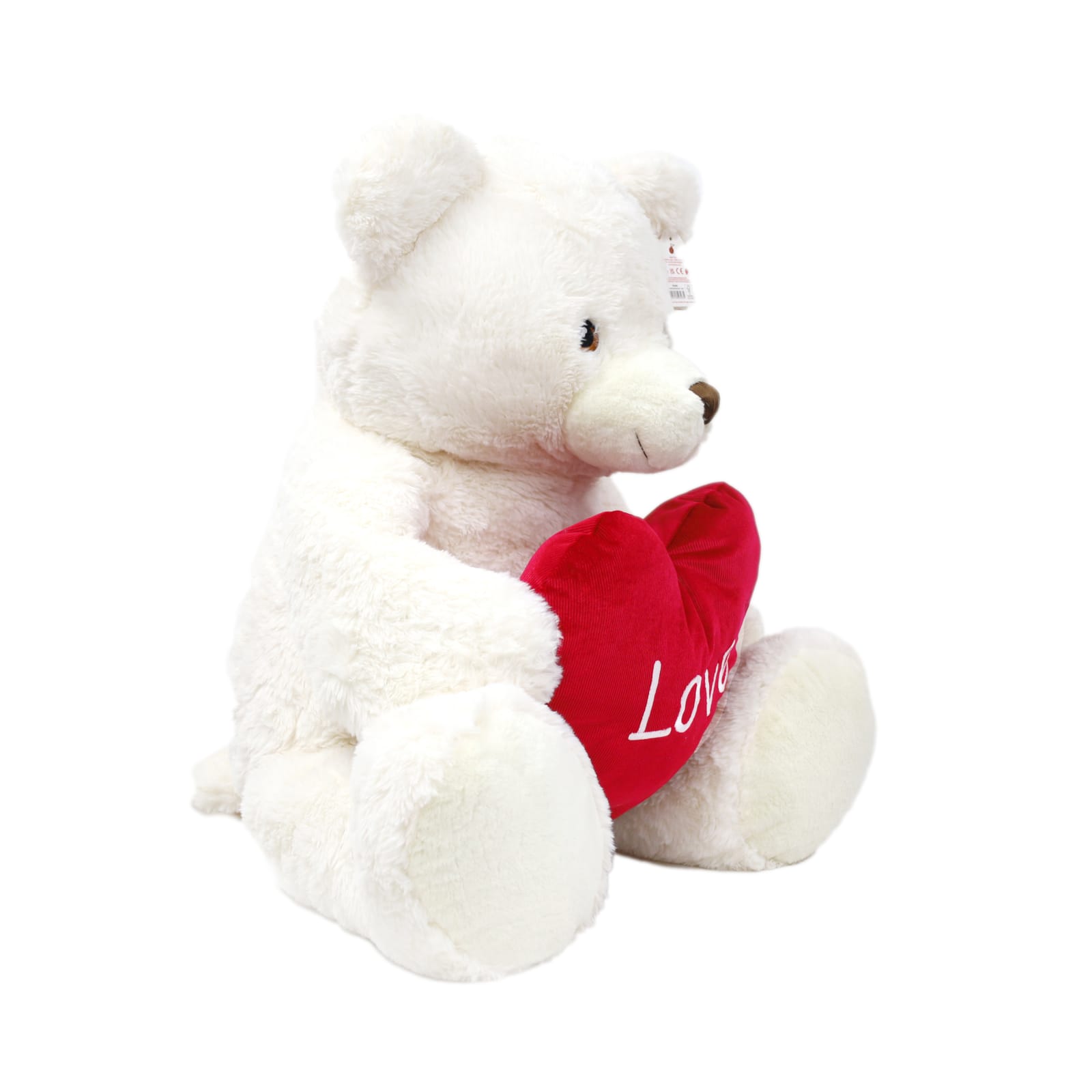 KEELECO BEAR CREAM W/HEART 75CM VALENTNE