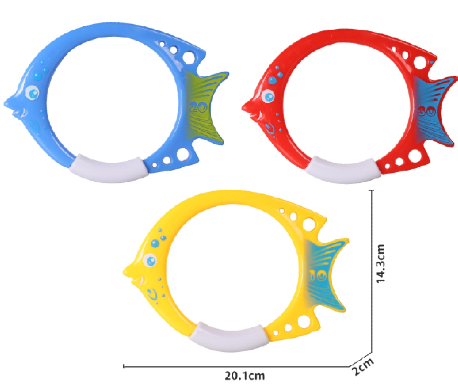 Mondo - DIVING FISH RING TOYS 3PCS