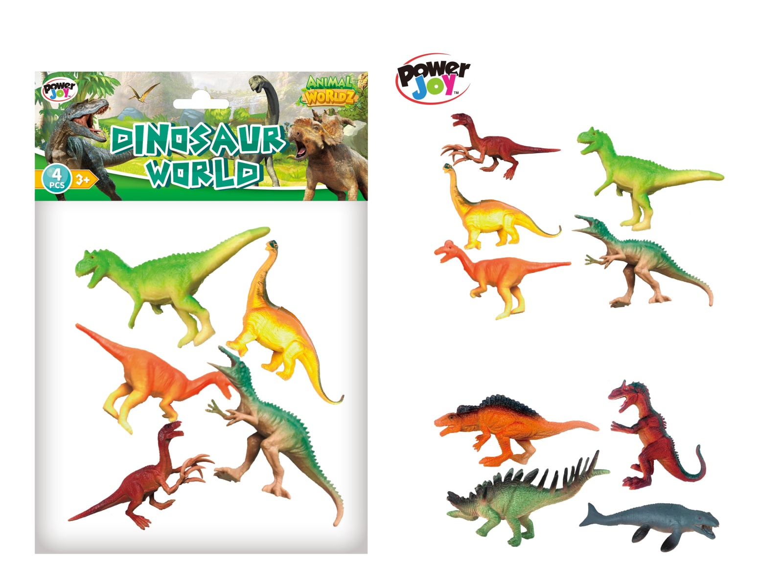 P.JOY ANIMAL WORLDZ DINOSAUR 6" 4PCS