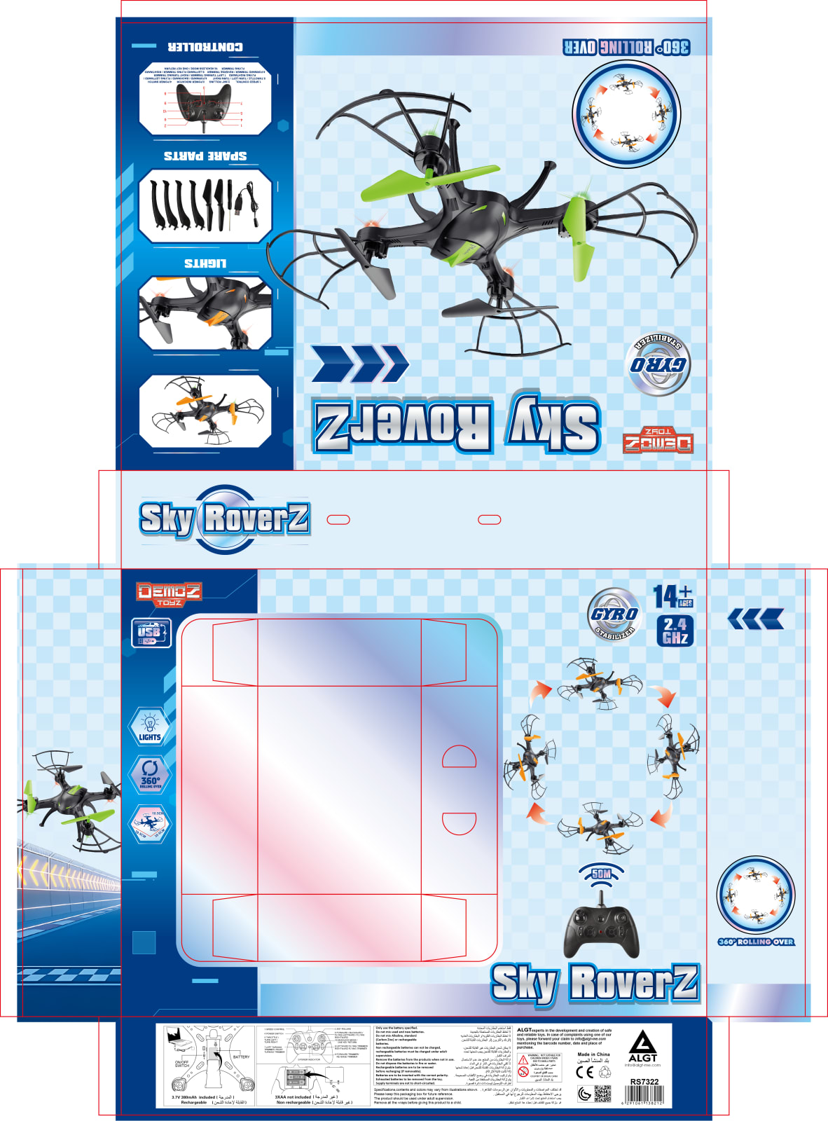 P.Joy - DEMOZ RC DRONE SKY ROVERZ 2.4G BPC