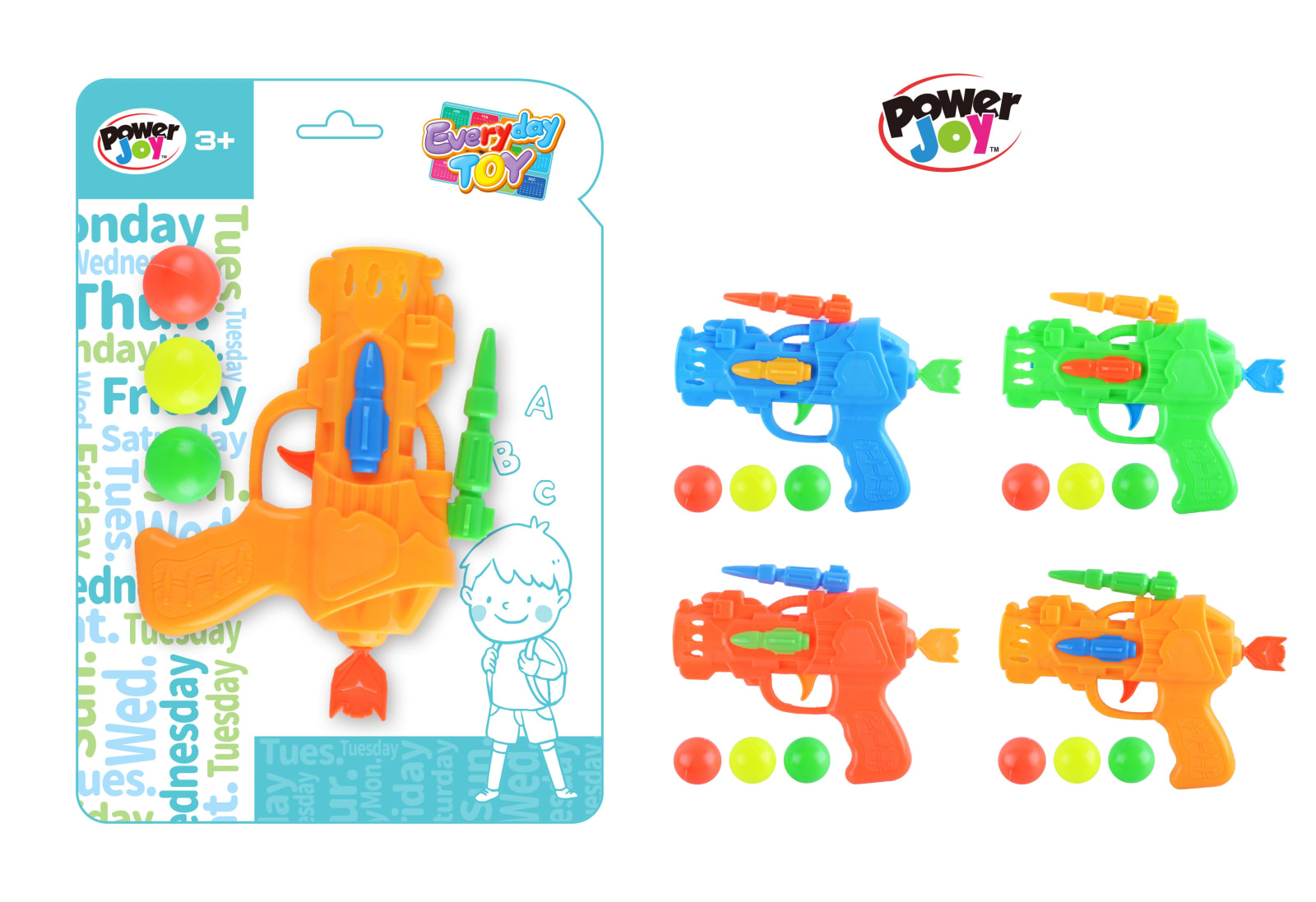 P.JOY EVERYDAY GUN W/ P.PONG BALL4PCS BC