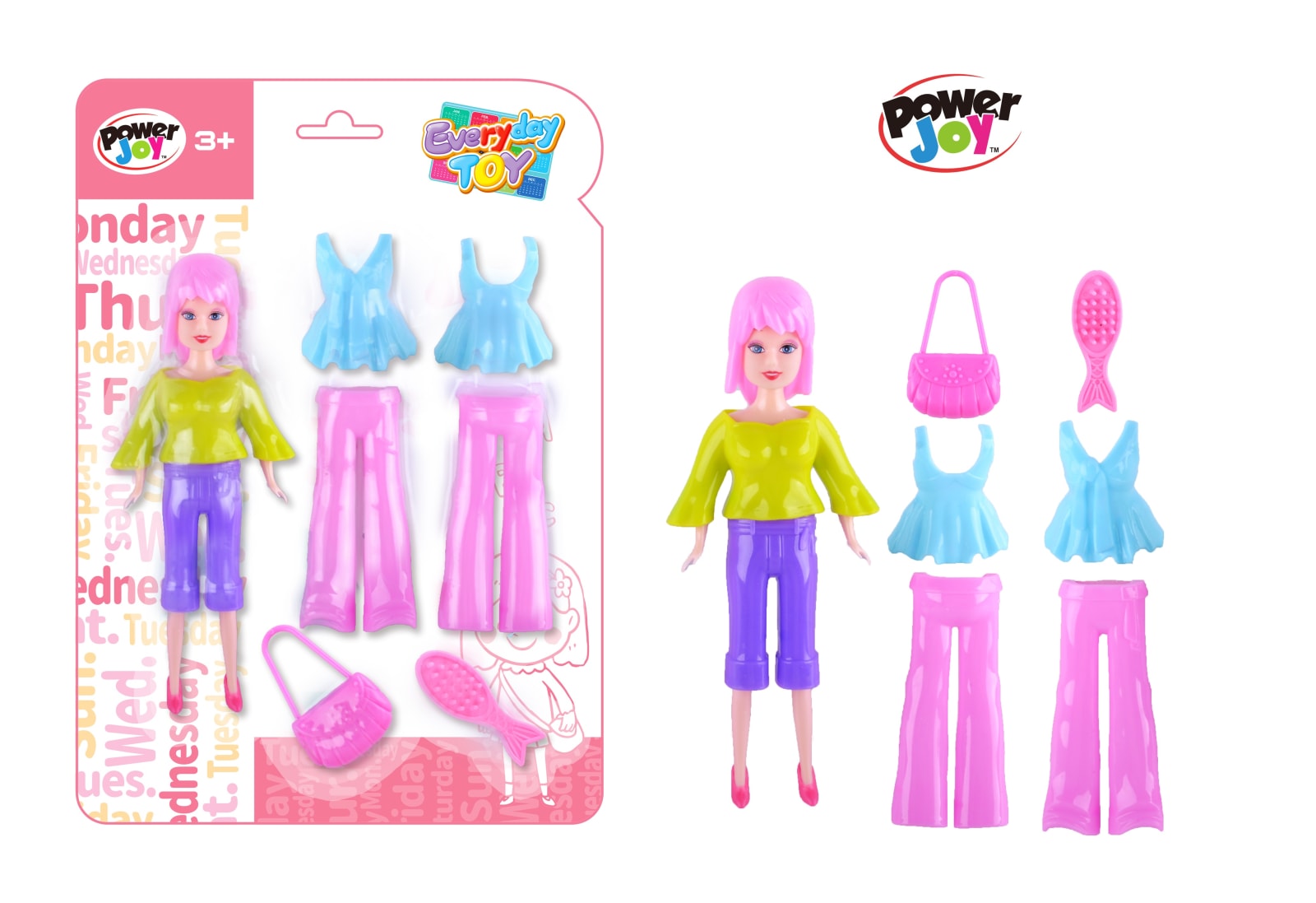 P.JOY EVERYDAY FASH DOLL SNAP ON 7PCS BC