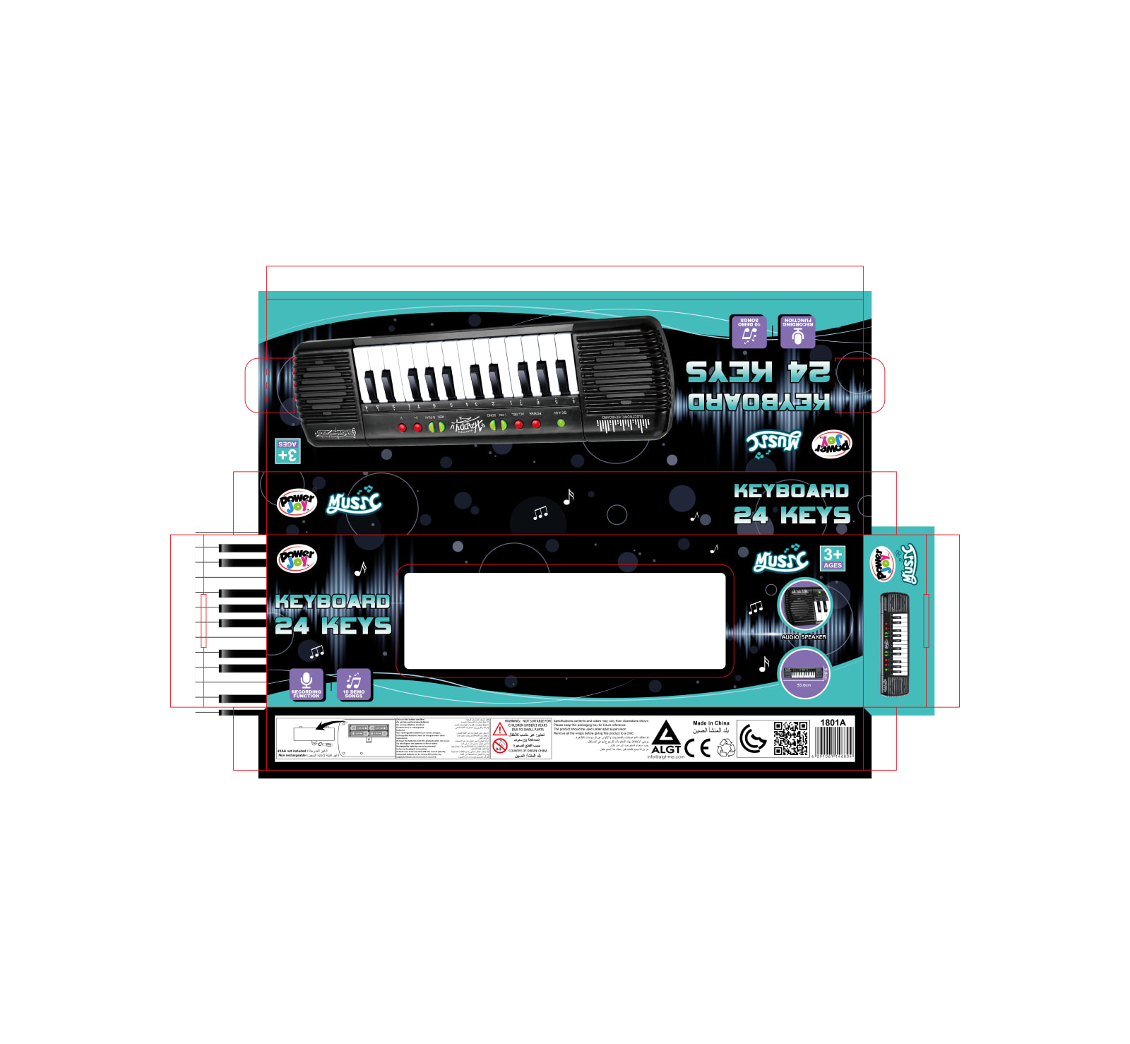 P.JOY MUSIC KEYBOARD 24KEYS W/MIC B/O