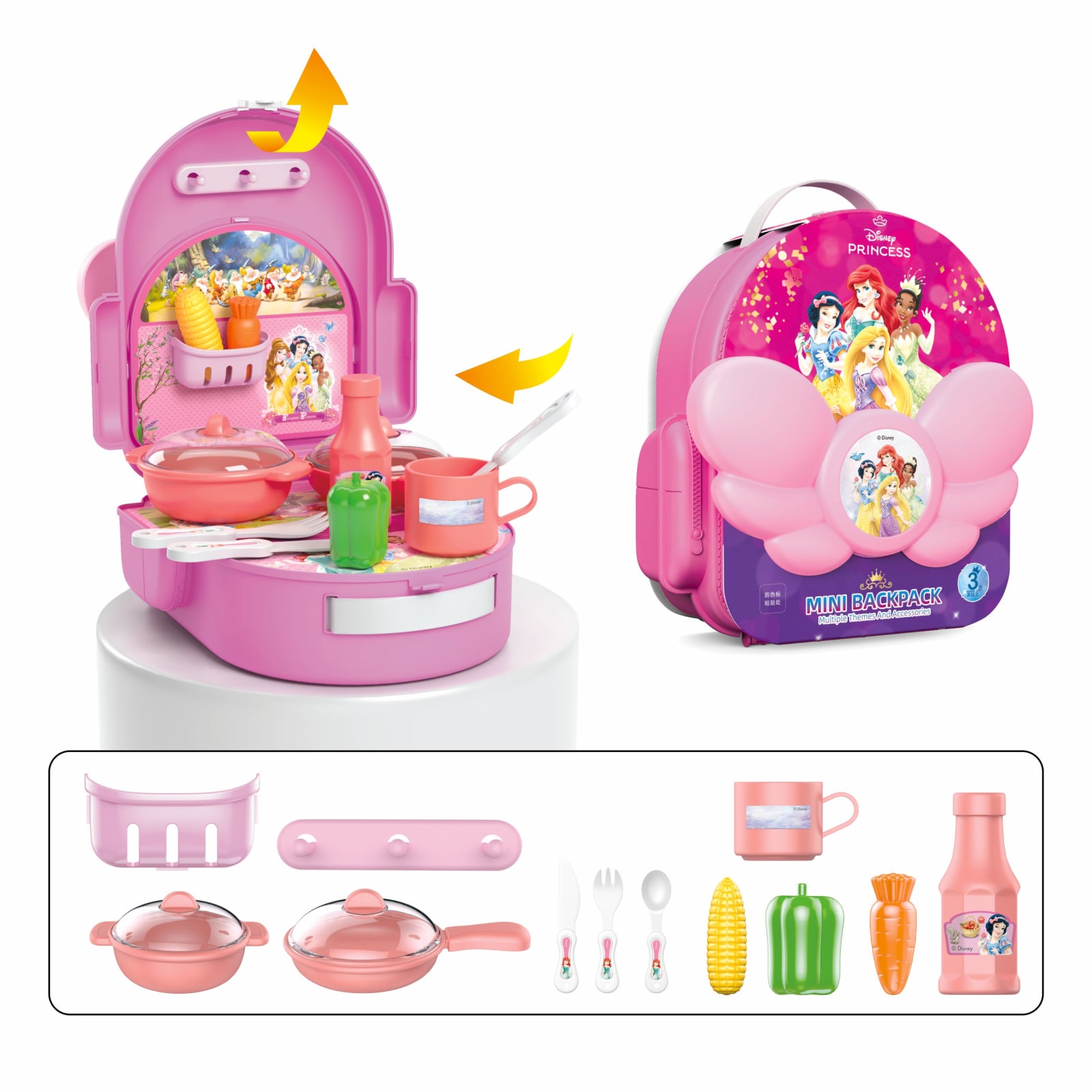 Jakks Pacific - DPRINCESS MINI BCKPACK KITCHEN SET VALUE