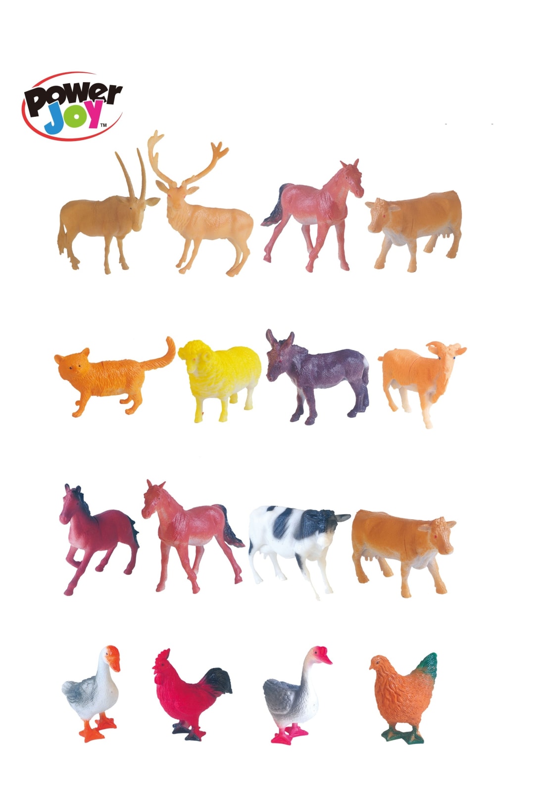 P.JOY ANIMAL WORLDZ FARM ANI. 6" 4PCS