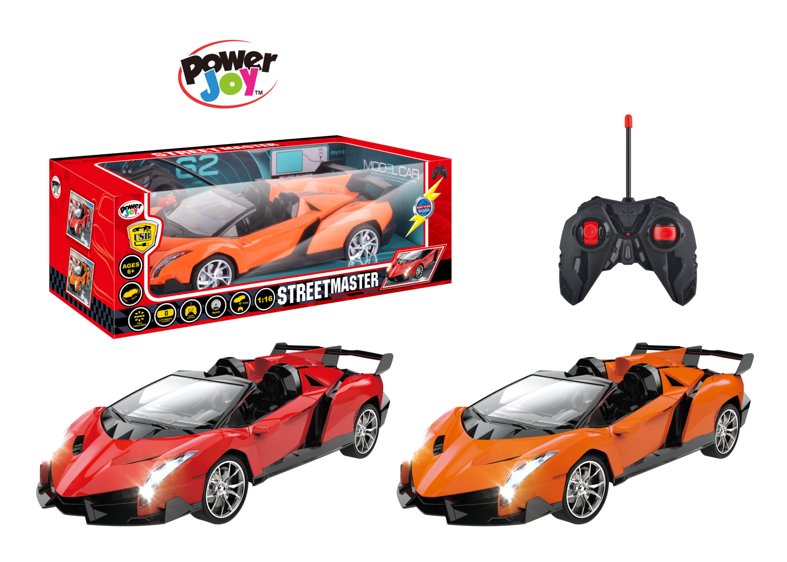 P.JOY RC STREET MASTER W/LIGHT 1/16 BPC