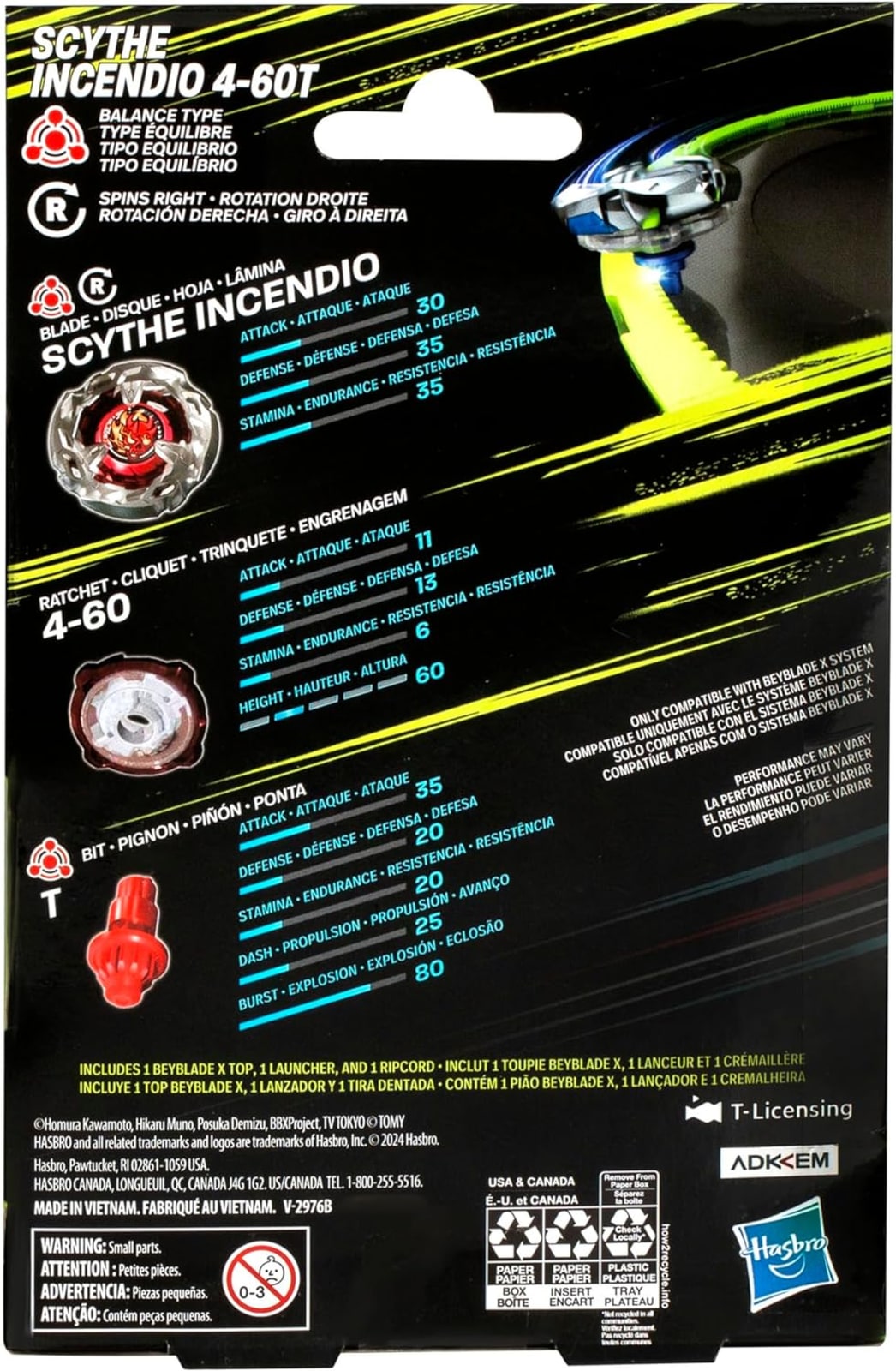 Toypro - BBLADE X LAUNCHER SCYTHE INCENDIO 4 60T