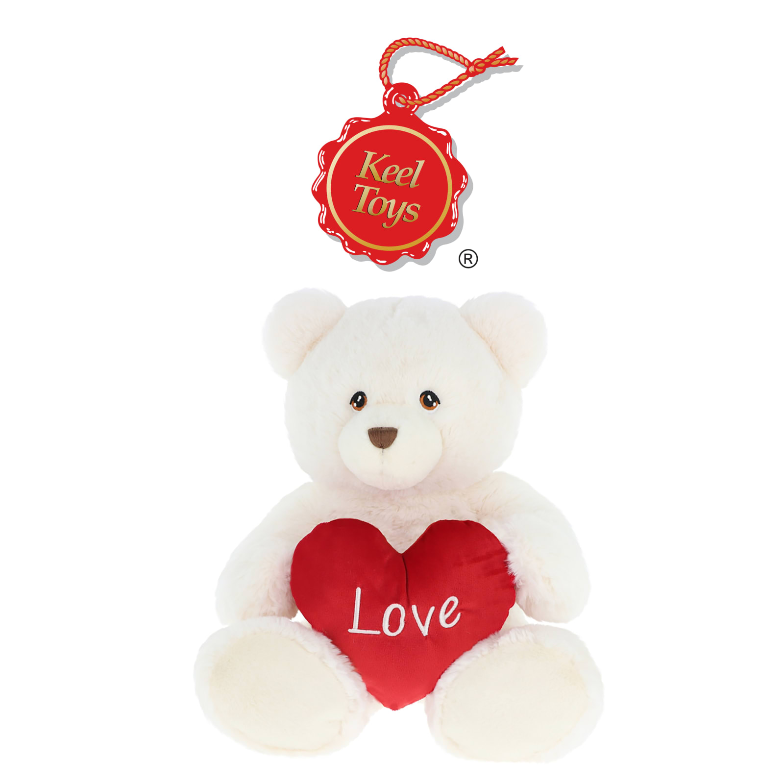 KEELECO BEAR CREAM W/HEART 75CM VALENTNE