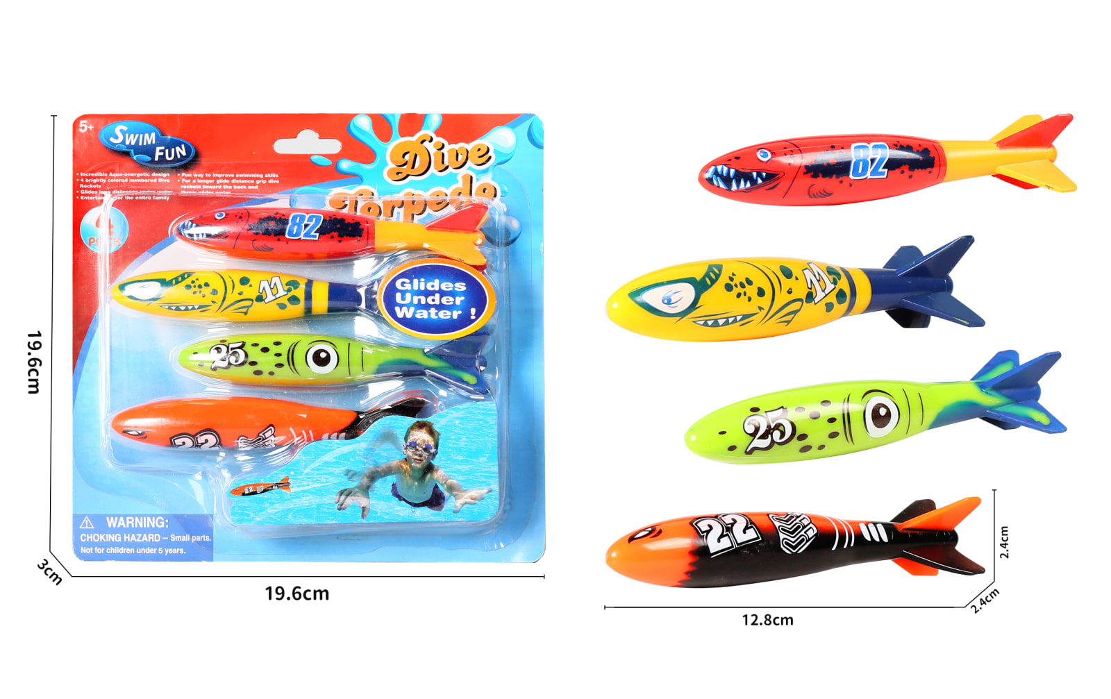 Mondo - DIVING TORPEDO TOYS 4PCS