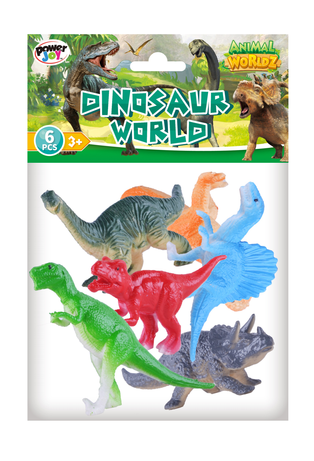 P.JOY ANIMAL WORLDZ DINOSAUR 4" 6PCS