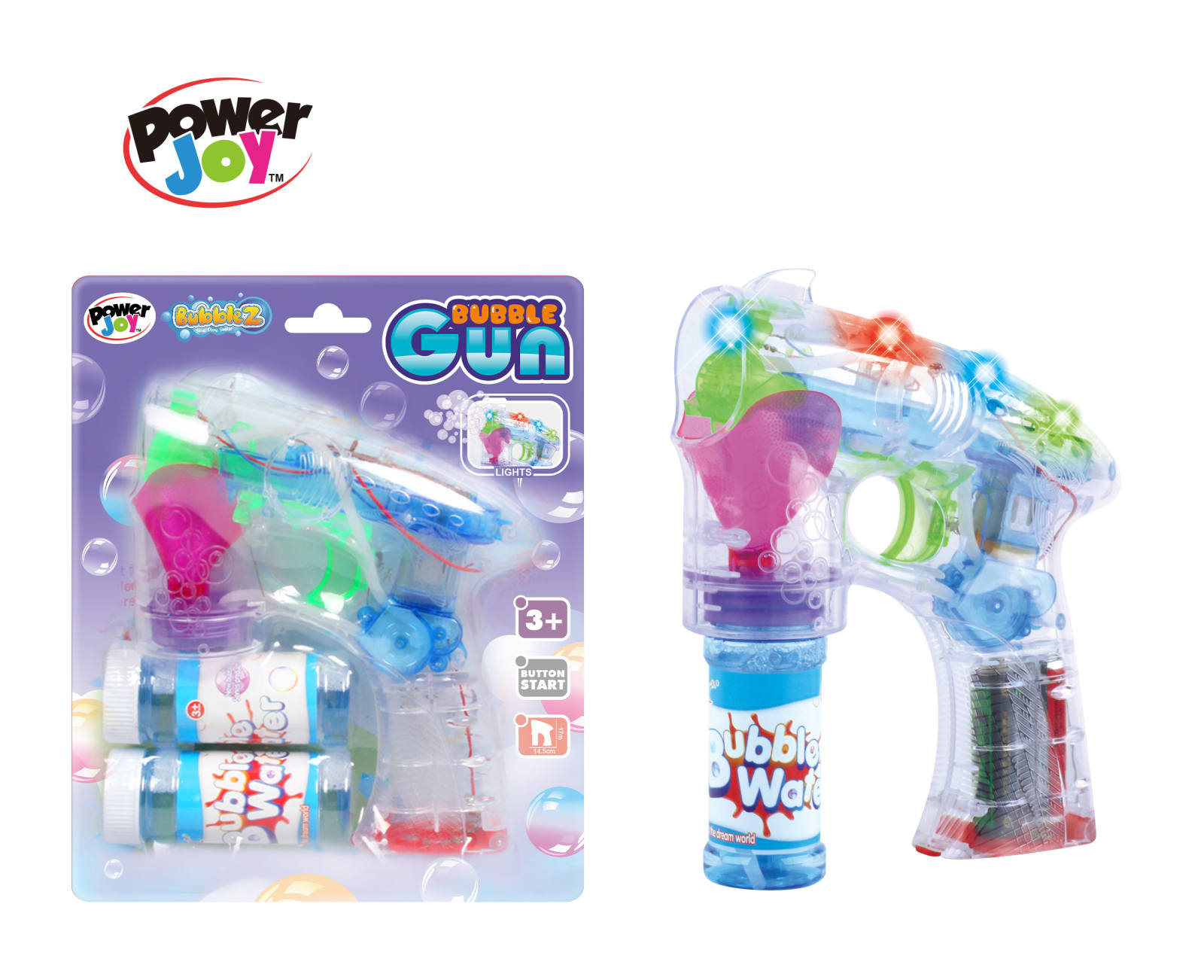 P.JOY BUBBLE GUN WITH LIGHTS BO