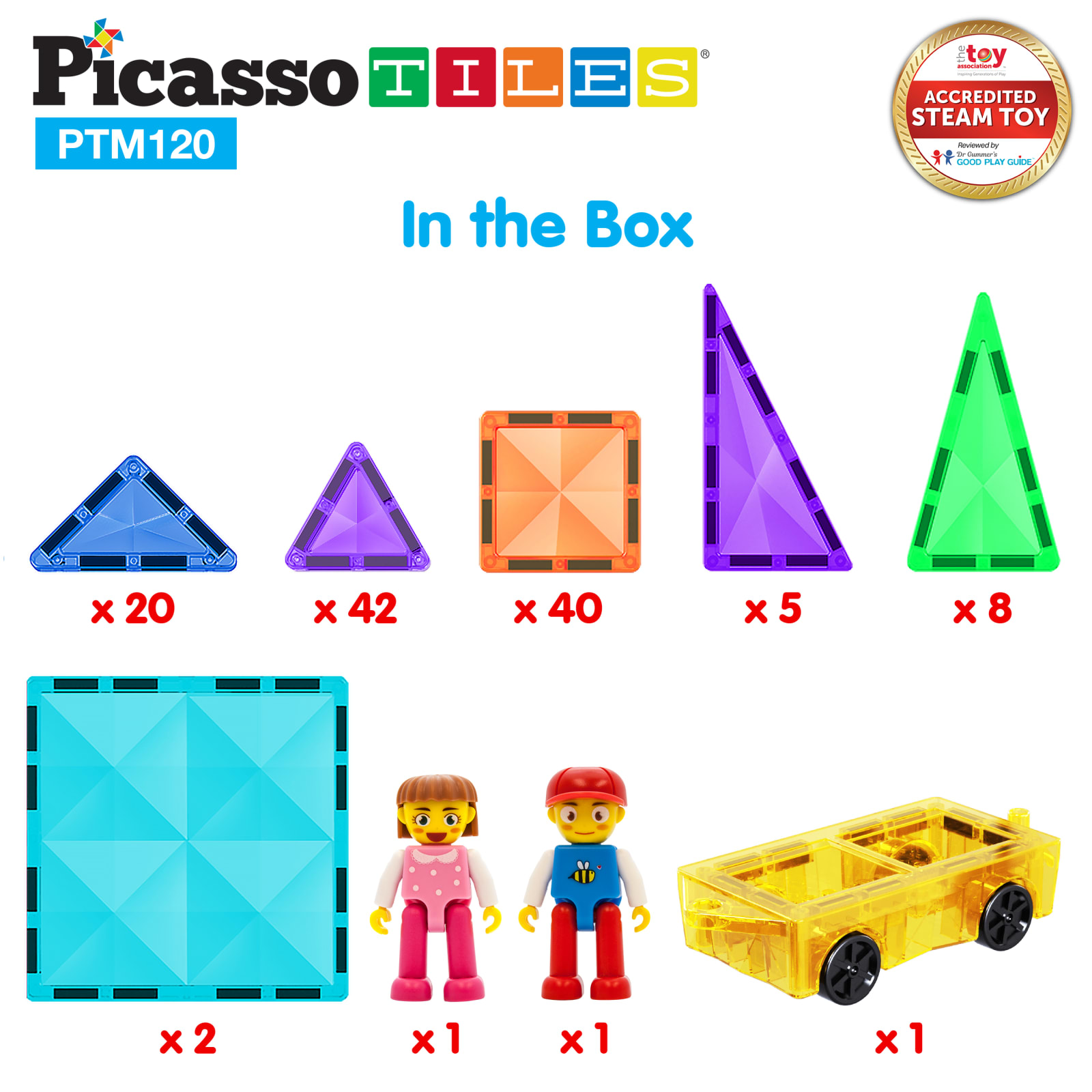 Picasso Tiles - PICASSO MAG. MINI DIAMND CHAR+TRUCK 120P