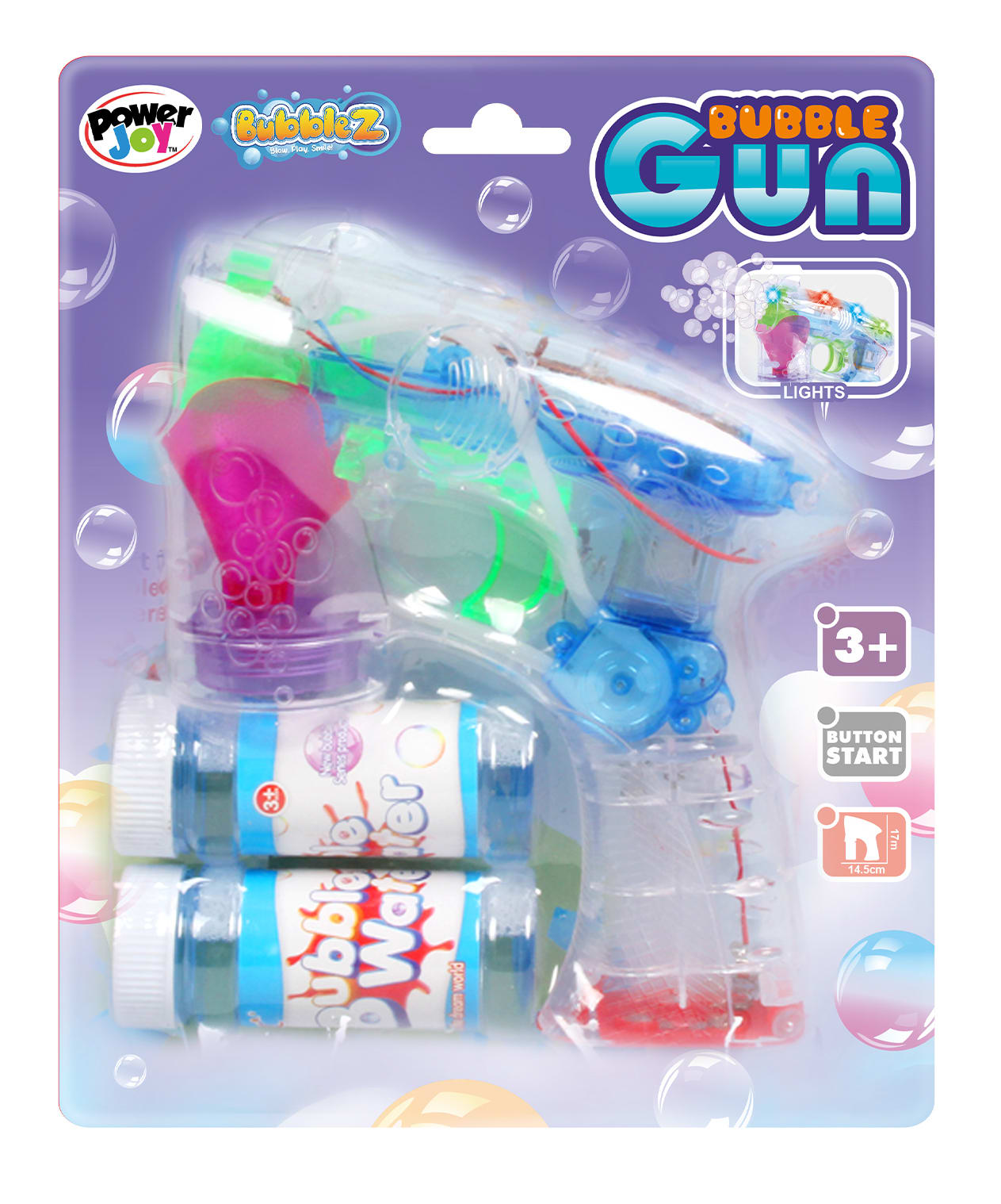 P.JOY BUBBLE GUN WITH LIGHTS BO
