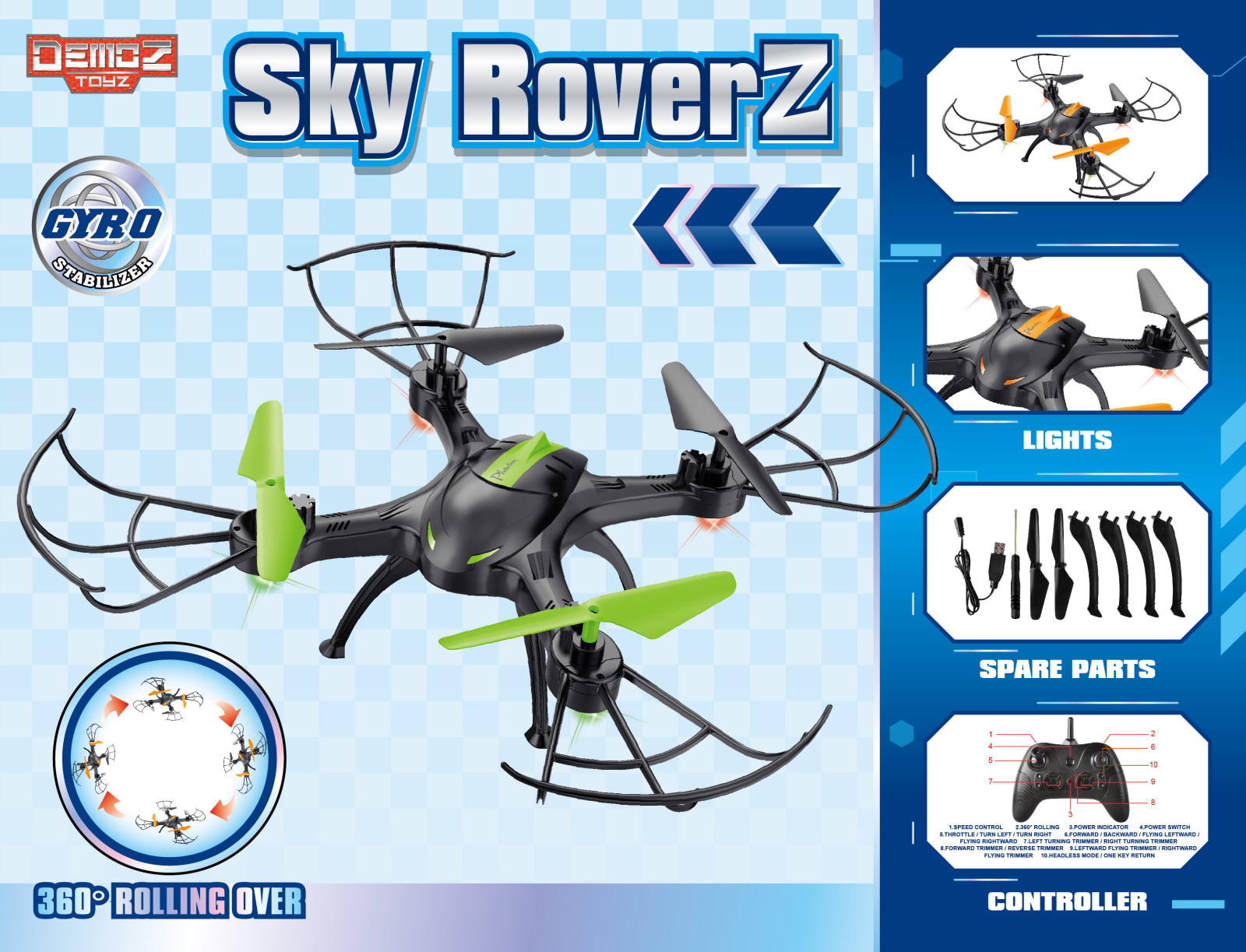 P.Joy – DEMOZ RC DRONE SKY ROVERZ 2.4G BPC