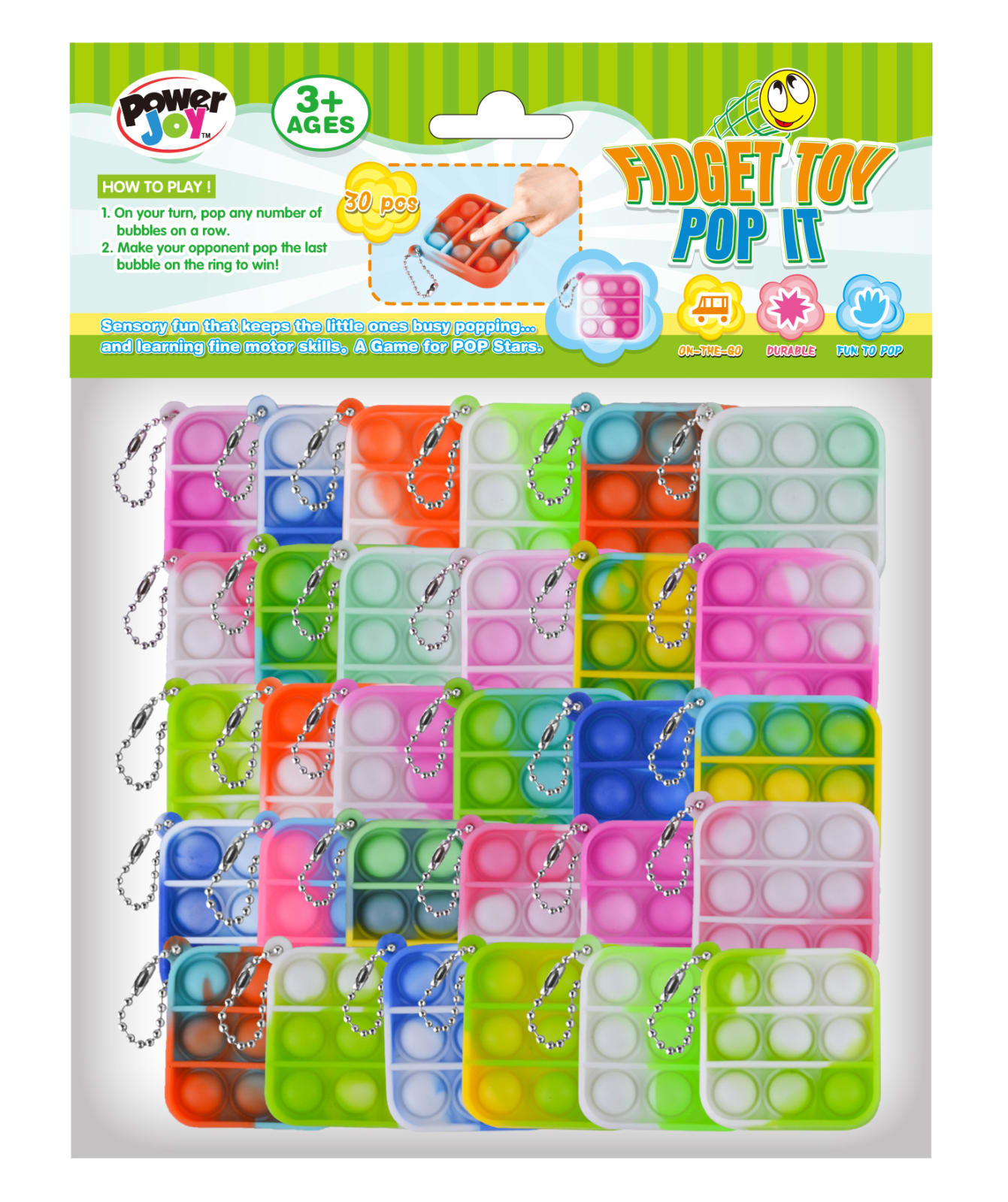 P.JOY FIDGET TOY POP IT 30PCS